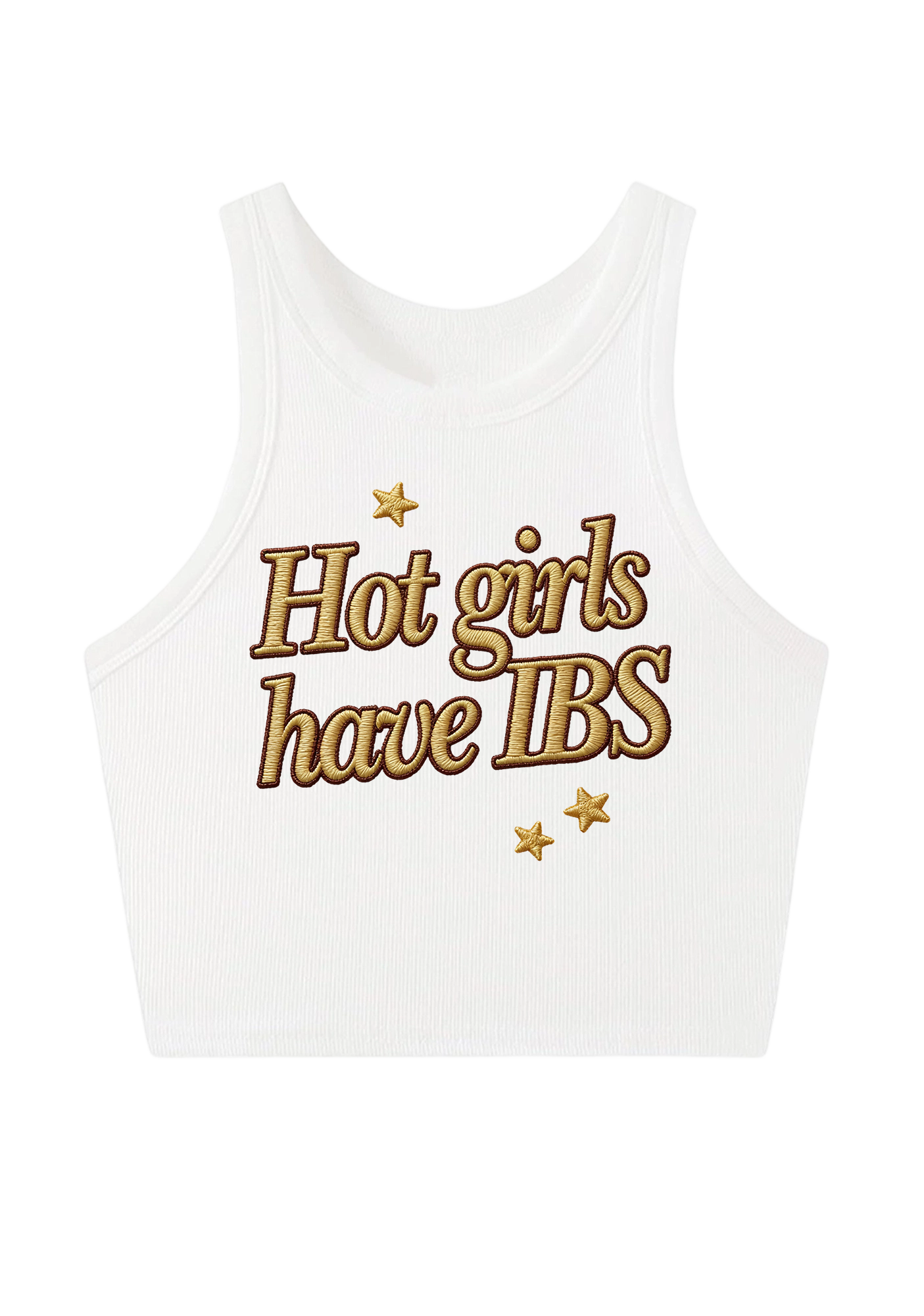 Hot Girls Embroidery Y2K Crop Tank Top