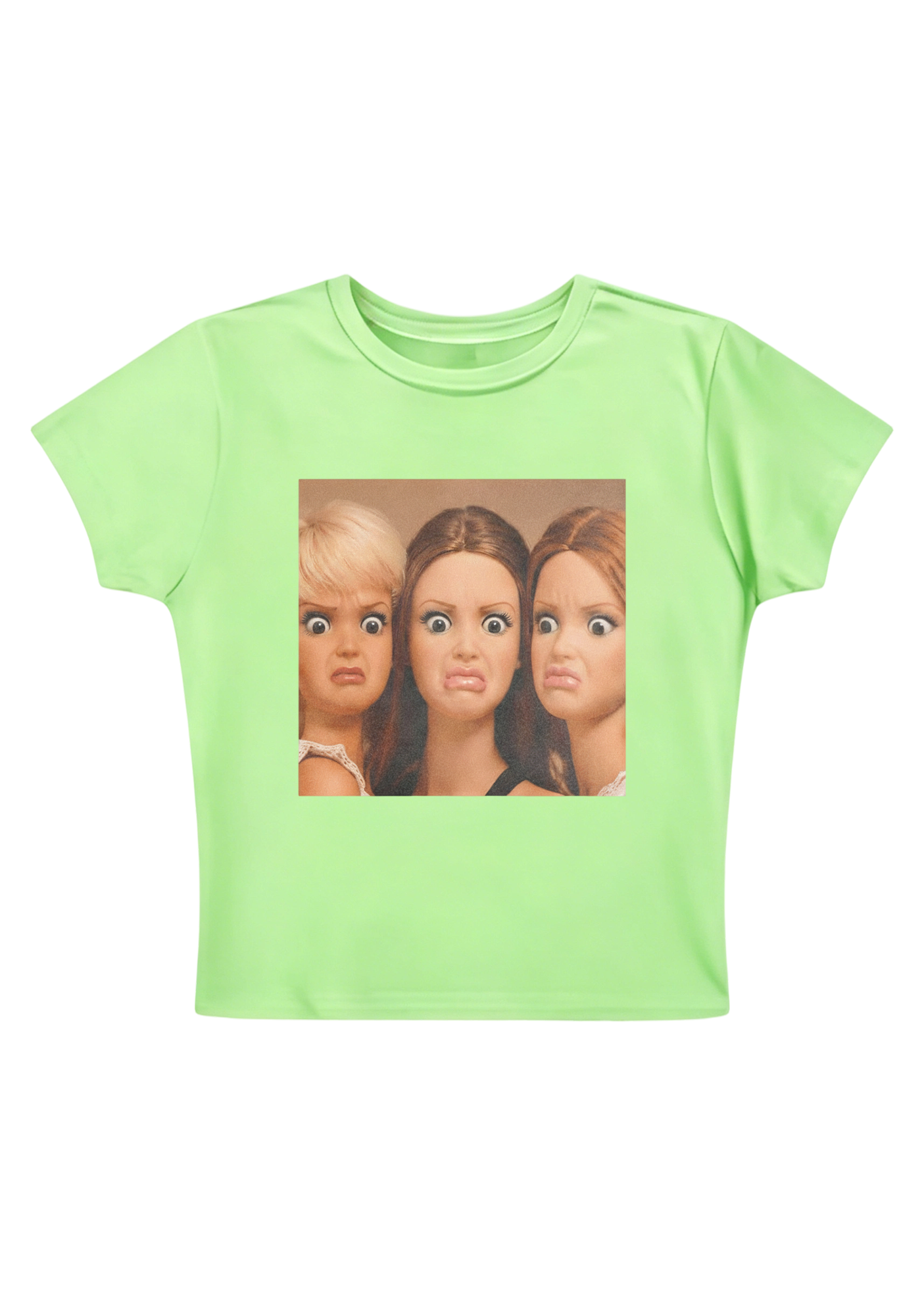 Grumpy Doll Trio Y2K Baby Tee