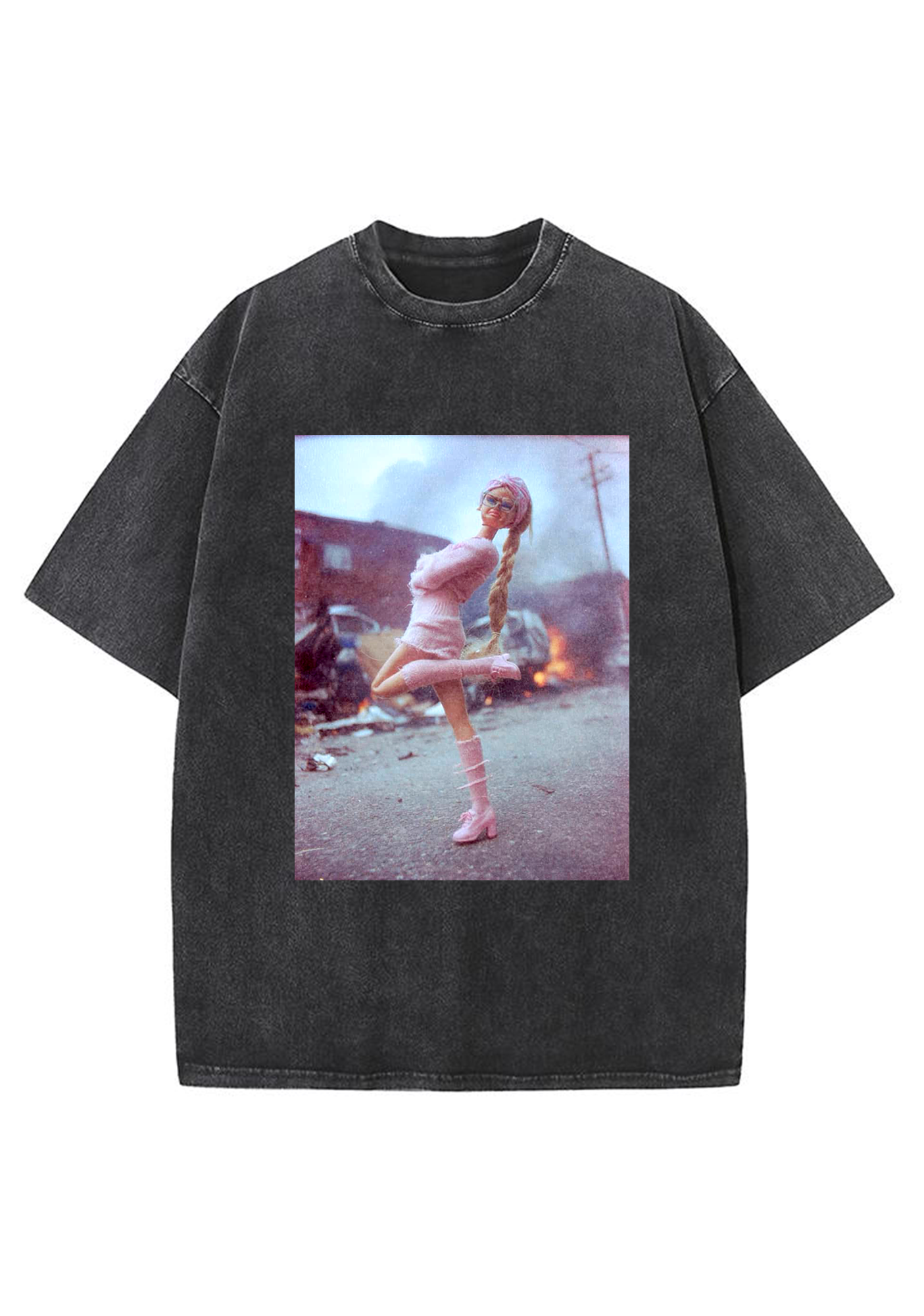 Barbie in the Apocalypse Retro Y2K Washed Tee