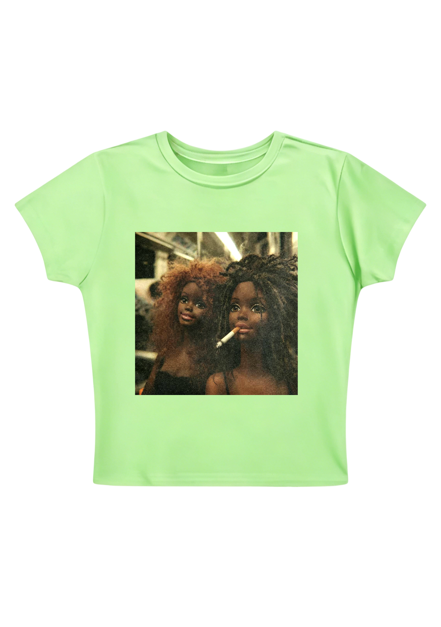 Subway Barbie Dolls Y2K Baby Tee
