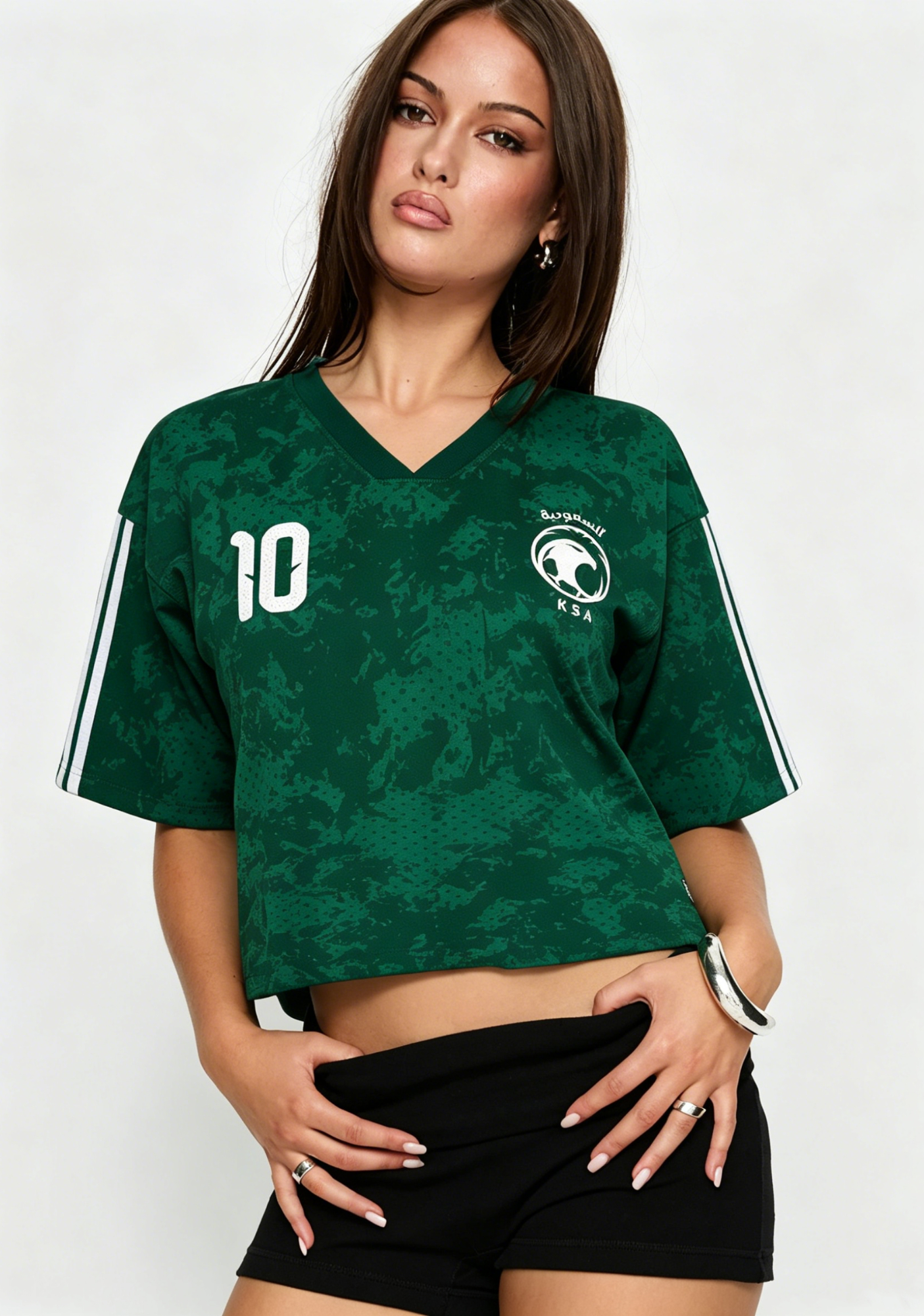 Saudi Arabia #10 Cropped Mesh Jersey Shirt