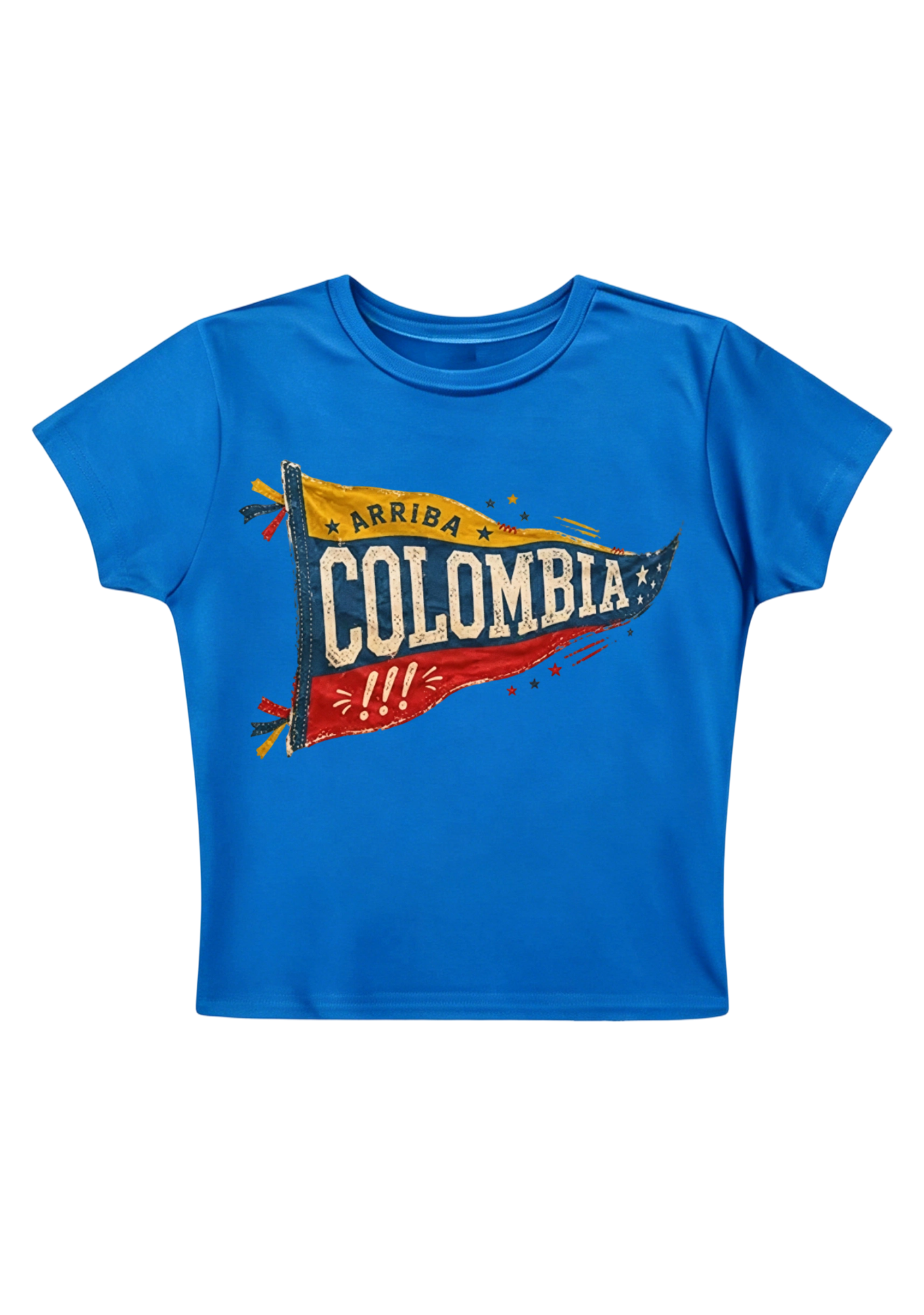 Arriba Colombia Vintage Flag Y2K Baby Tee