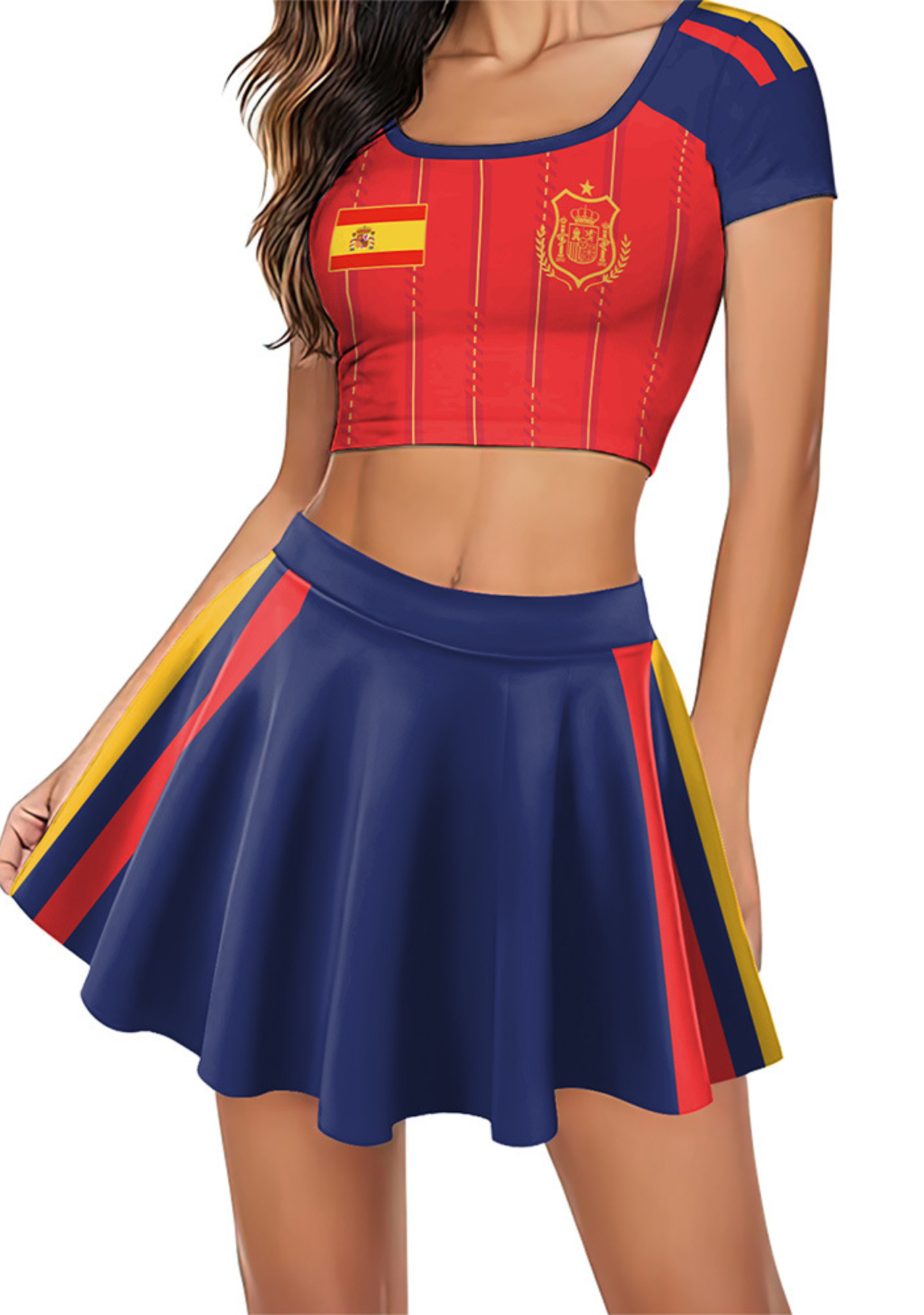 [Copy]Retro Distressed Star Colombia Daisy Cropped Mesh Jersey Shirt