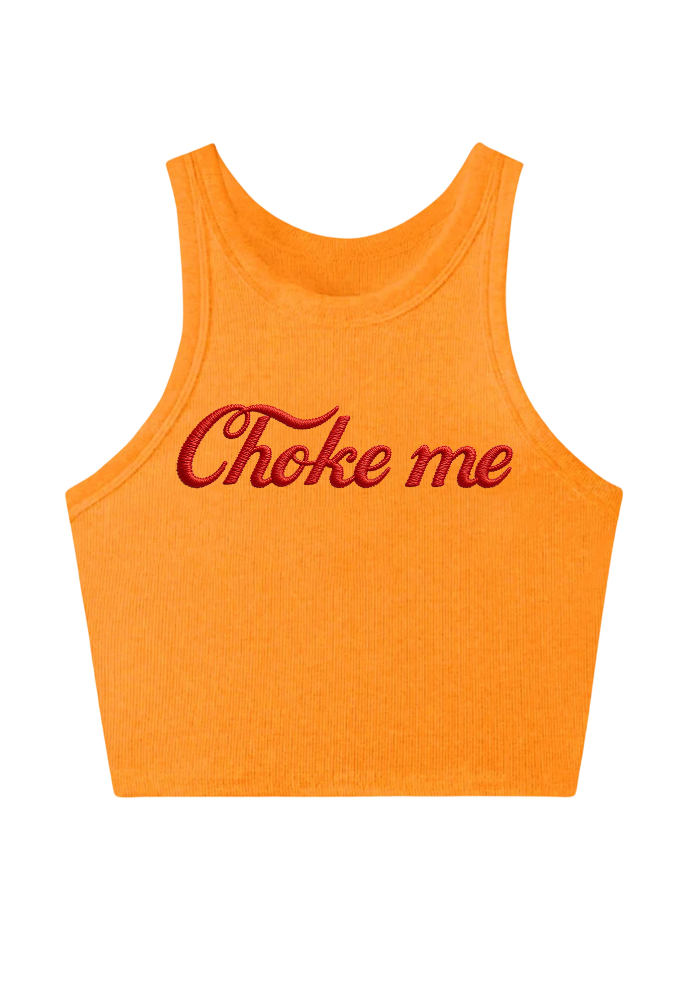 Choke Me Embroidery Y2K Crop Tank Top