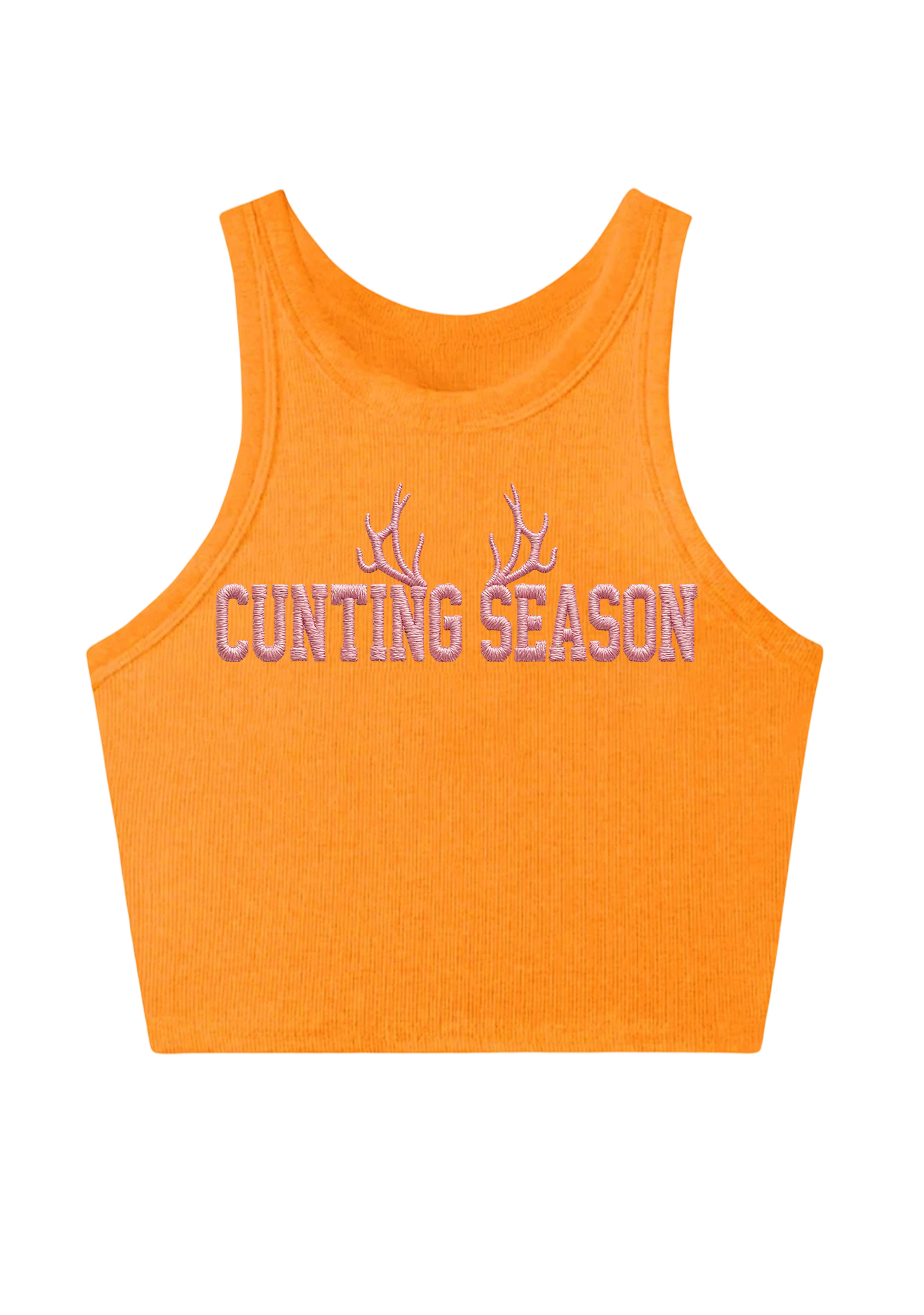Cunting Season Embroidery Y2K Crop Tank Top