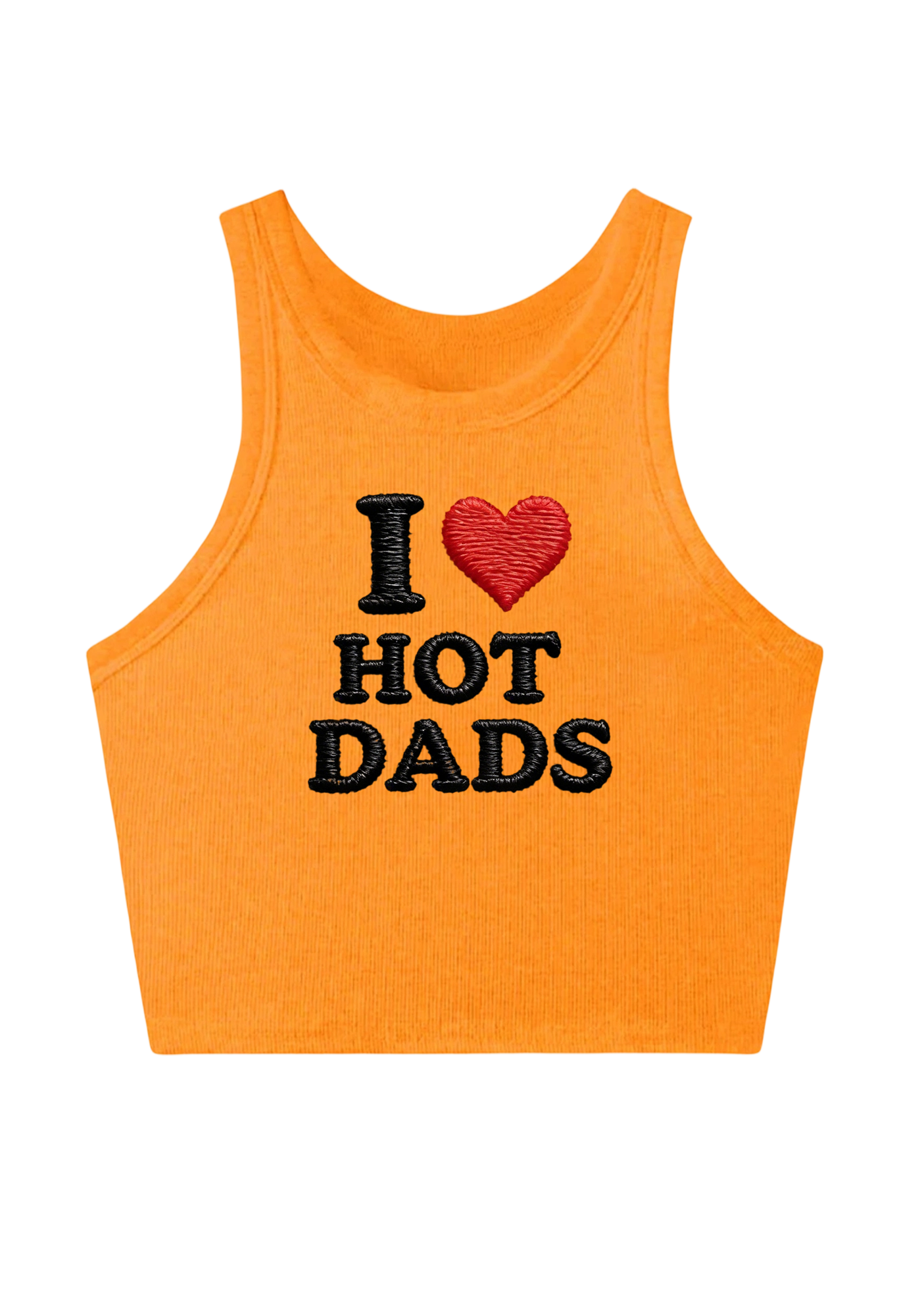 l love Hot Dad Embroidery Y2K Crop Tank Top