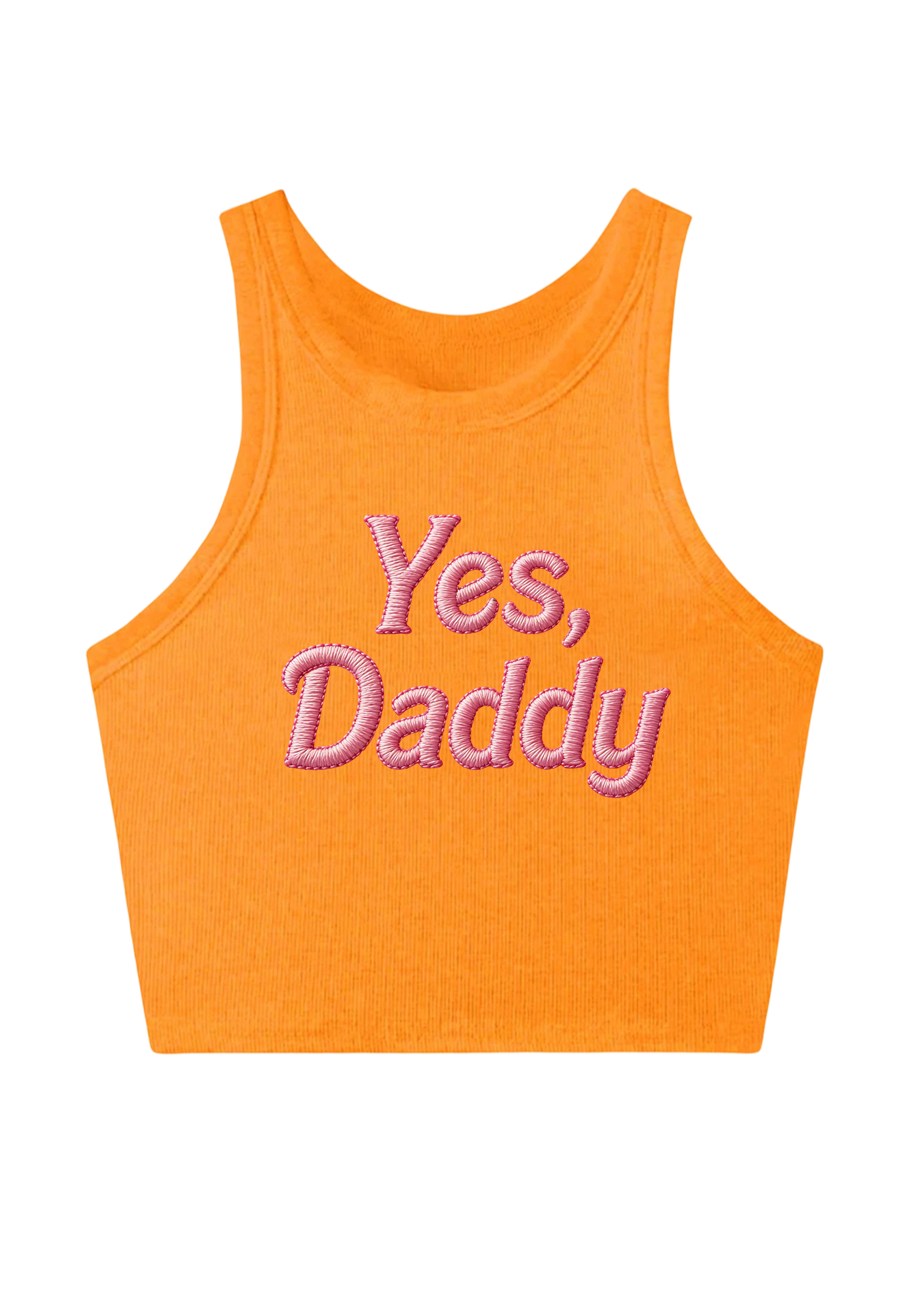 love Hot Dad Embroidery Y2K Crop Tank Top