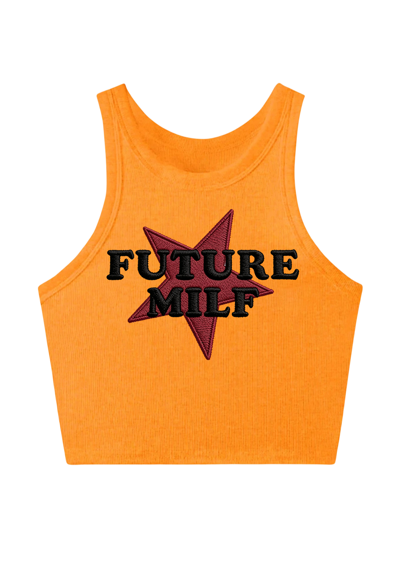 Future Milf Embroidery Y2K Crop Tank Top