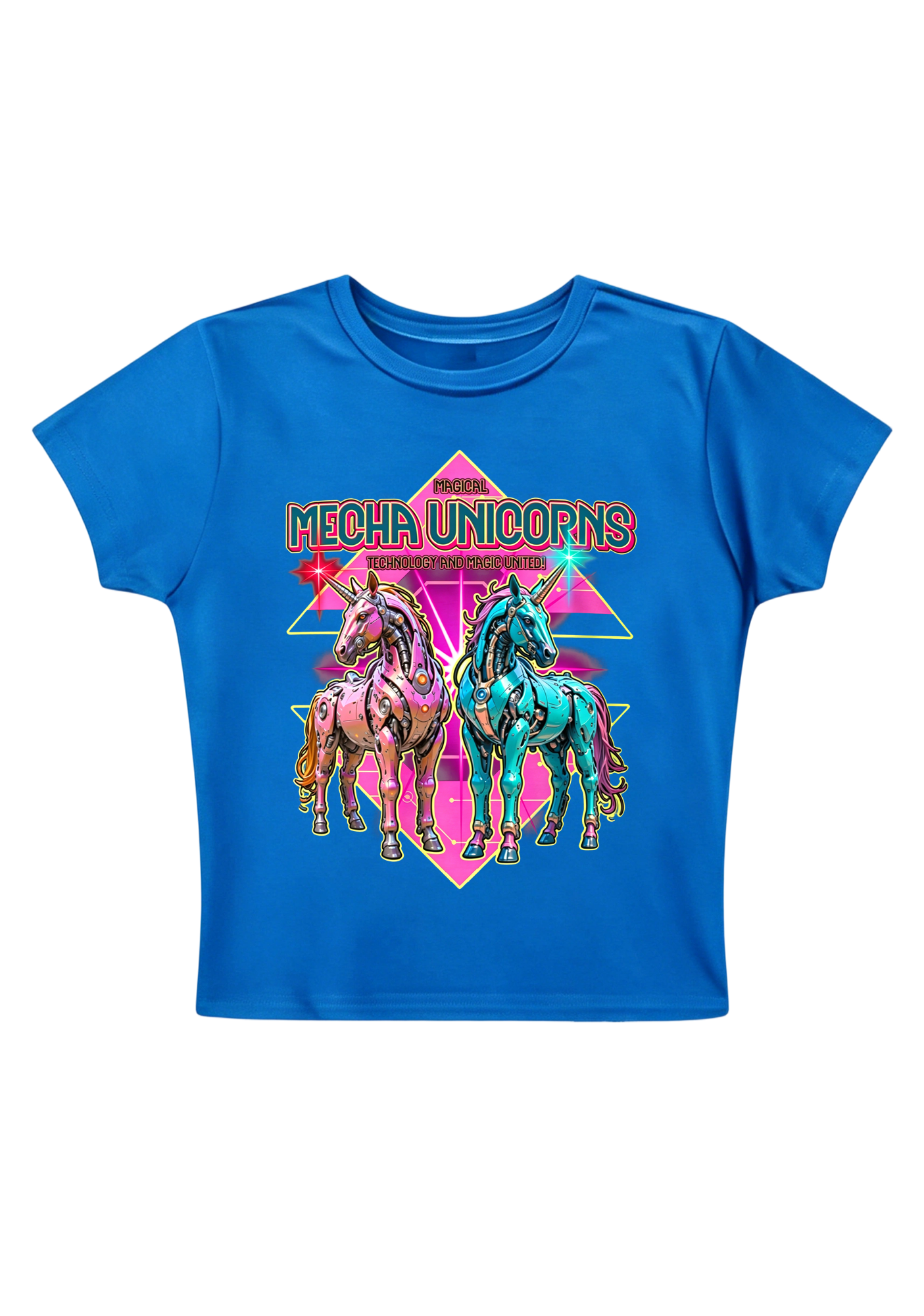 Magical Mecha Unicorns Y2K Baby Tee
