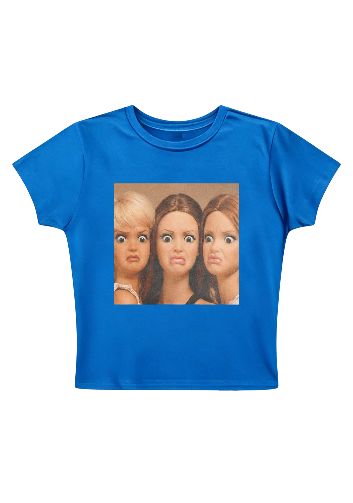 Grumpy Doll Trio Y2K Baby Tee