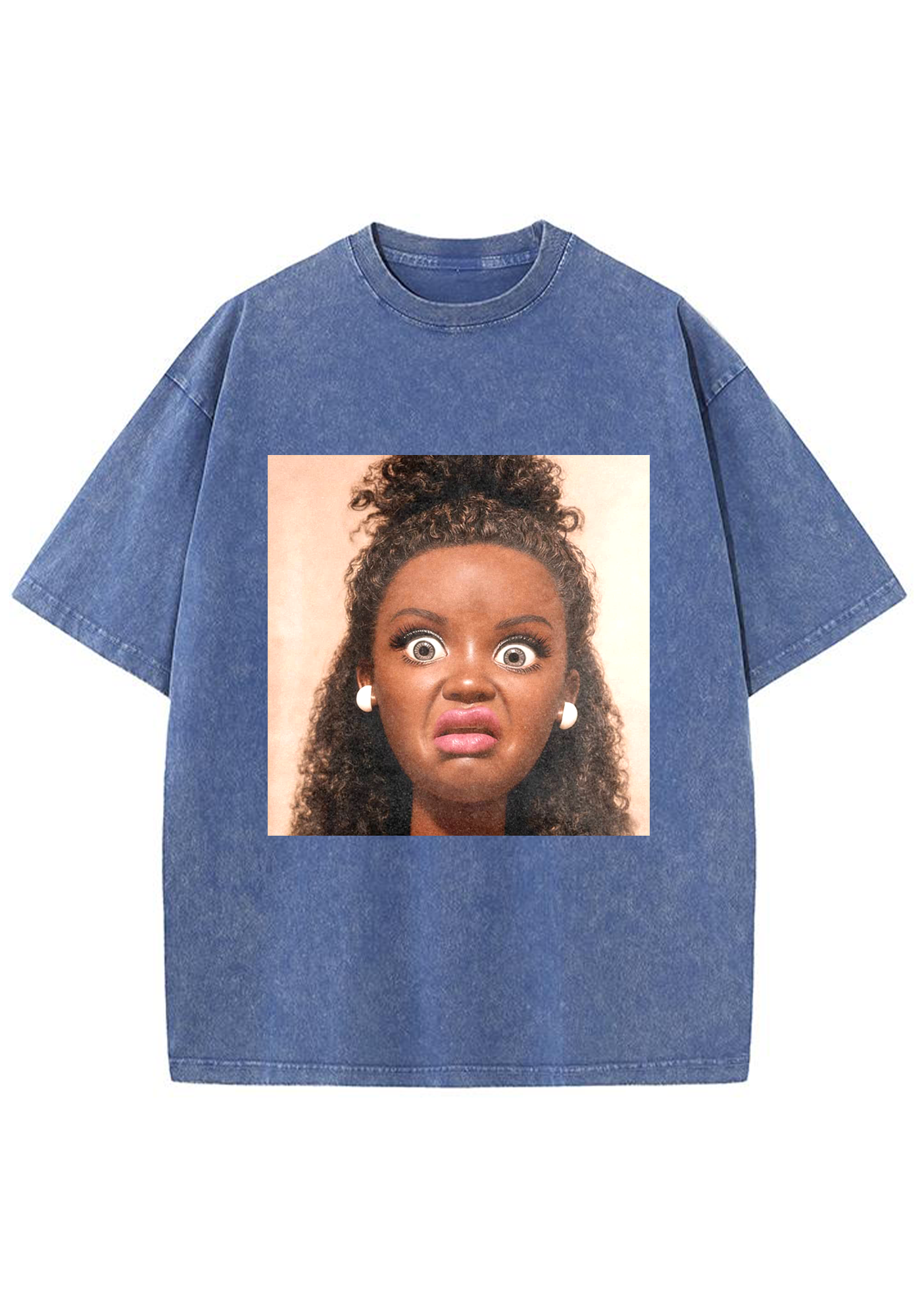 Shocked Face Doll Funny Washed Tee