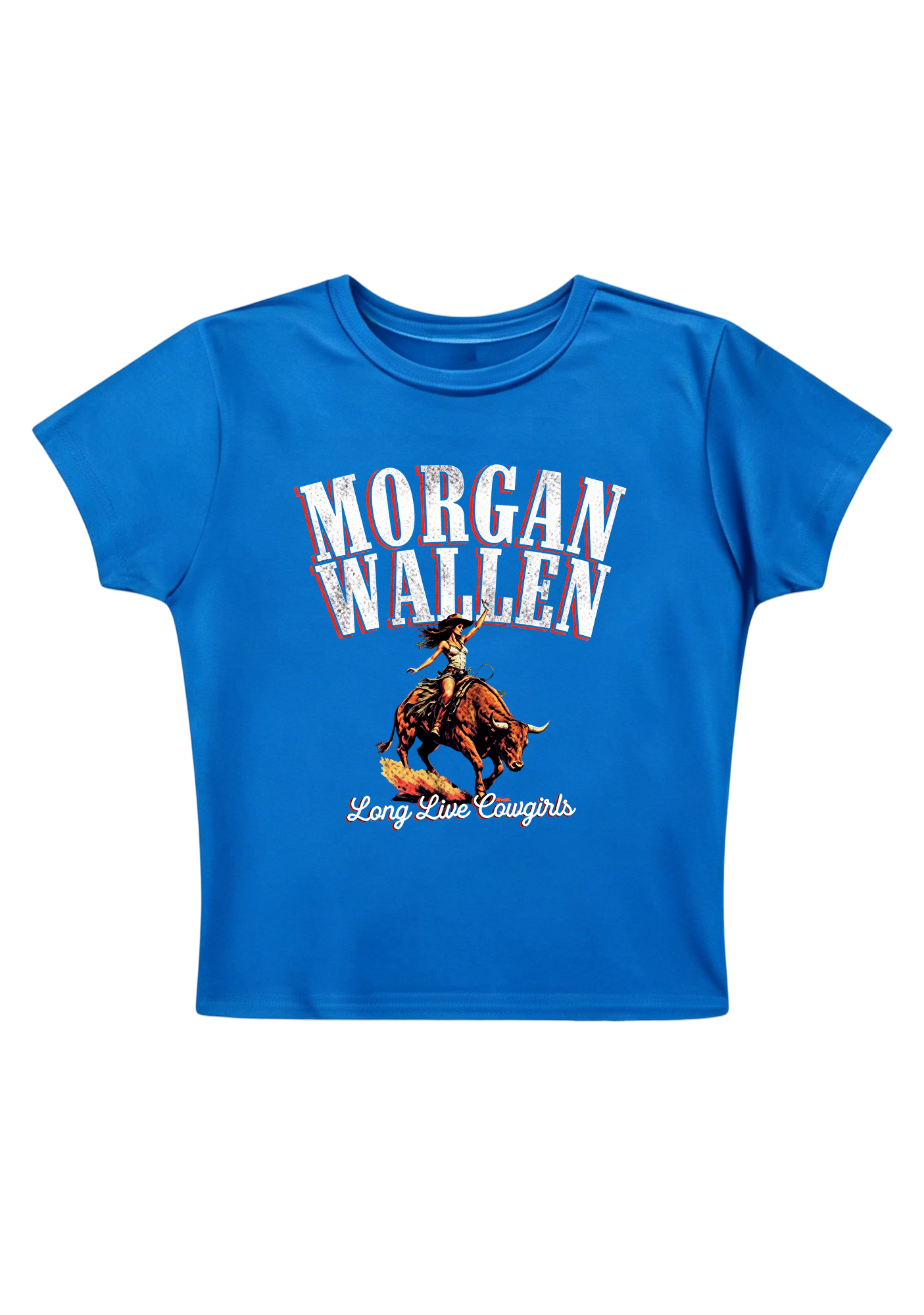 Vintage Morgan Wallen Cowgirl Bull Rider Country Music Y2K Baby Tee