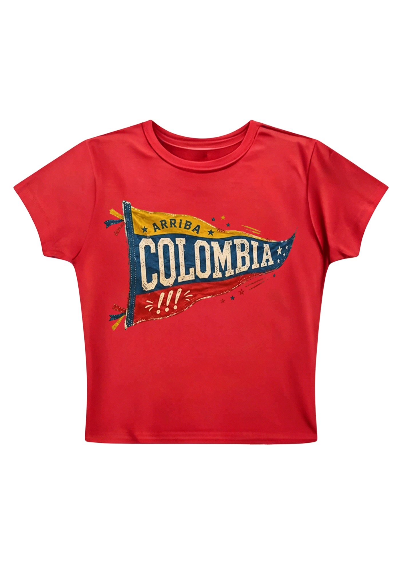 Arriba Colombia Vintage Flag Y2K Baby Tee