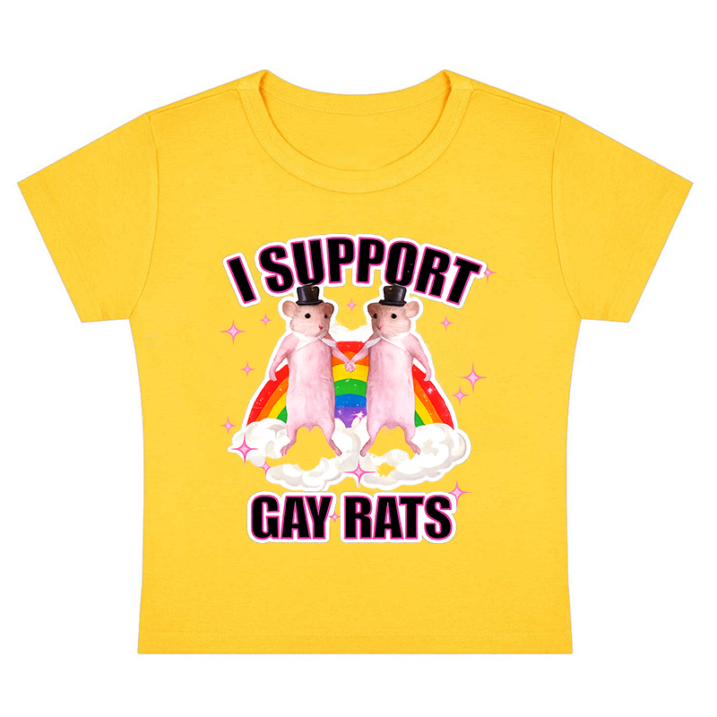 I Support Gay Rats Y2k Baby Tee