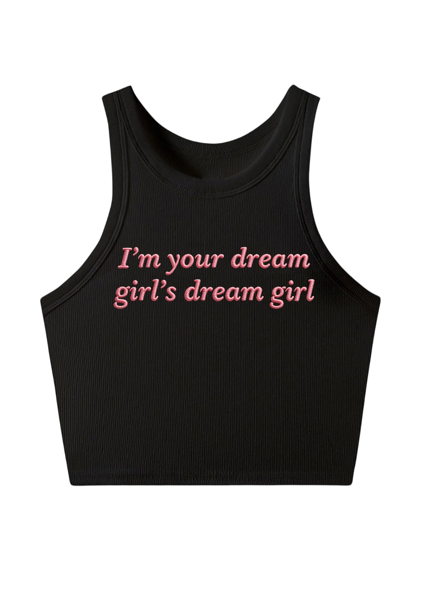 I'm Your Dream Girl's Embroidery Y2K Crop Tank Top