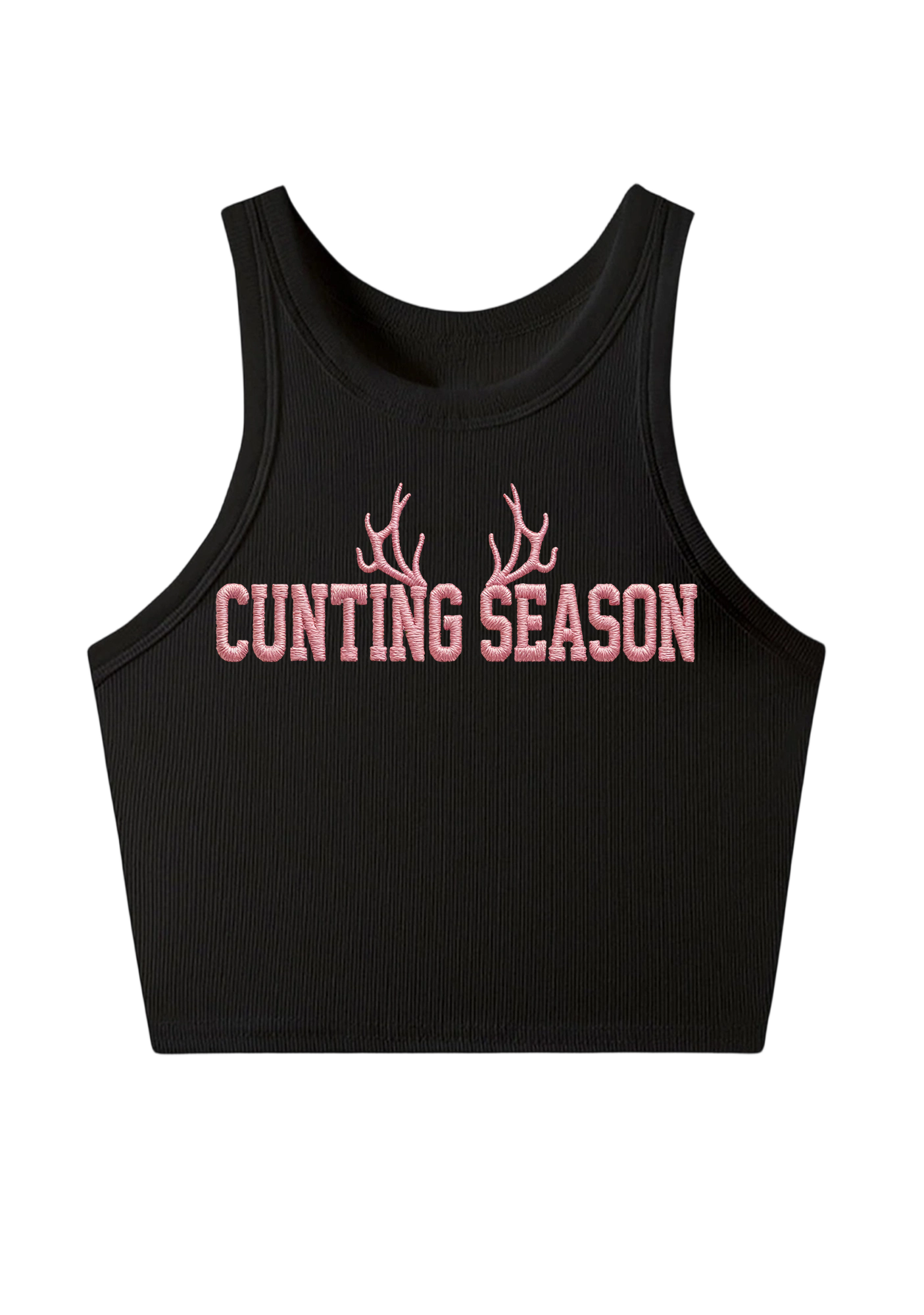 Cunting Season Embroidery Y2K Crop Tank Top