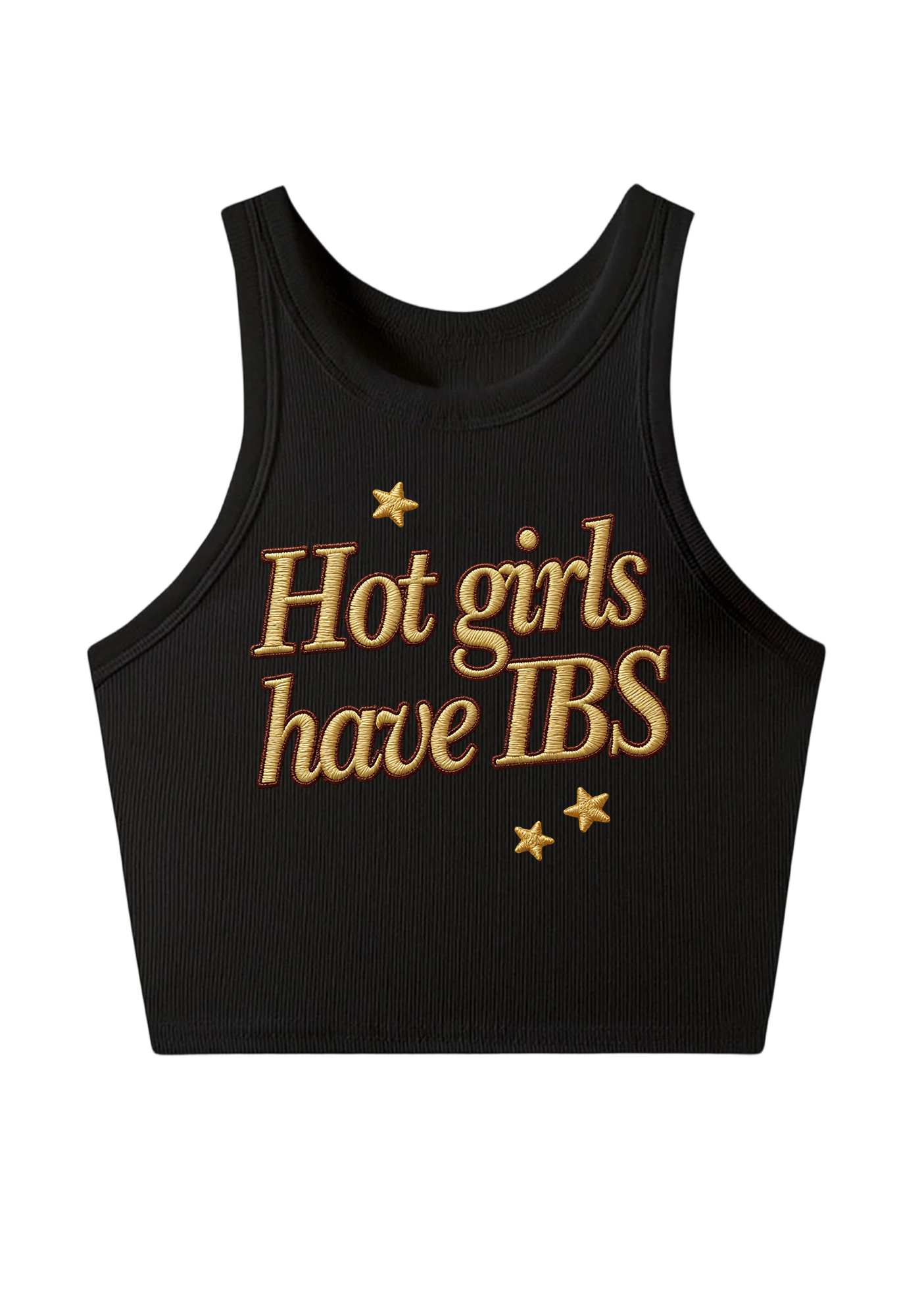 Hot Girls Embroidery Y2K Crop Tank Top