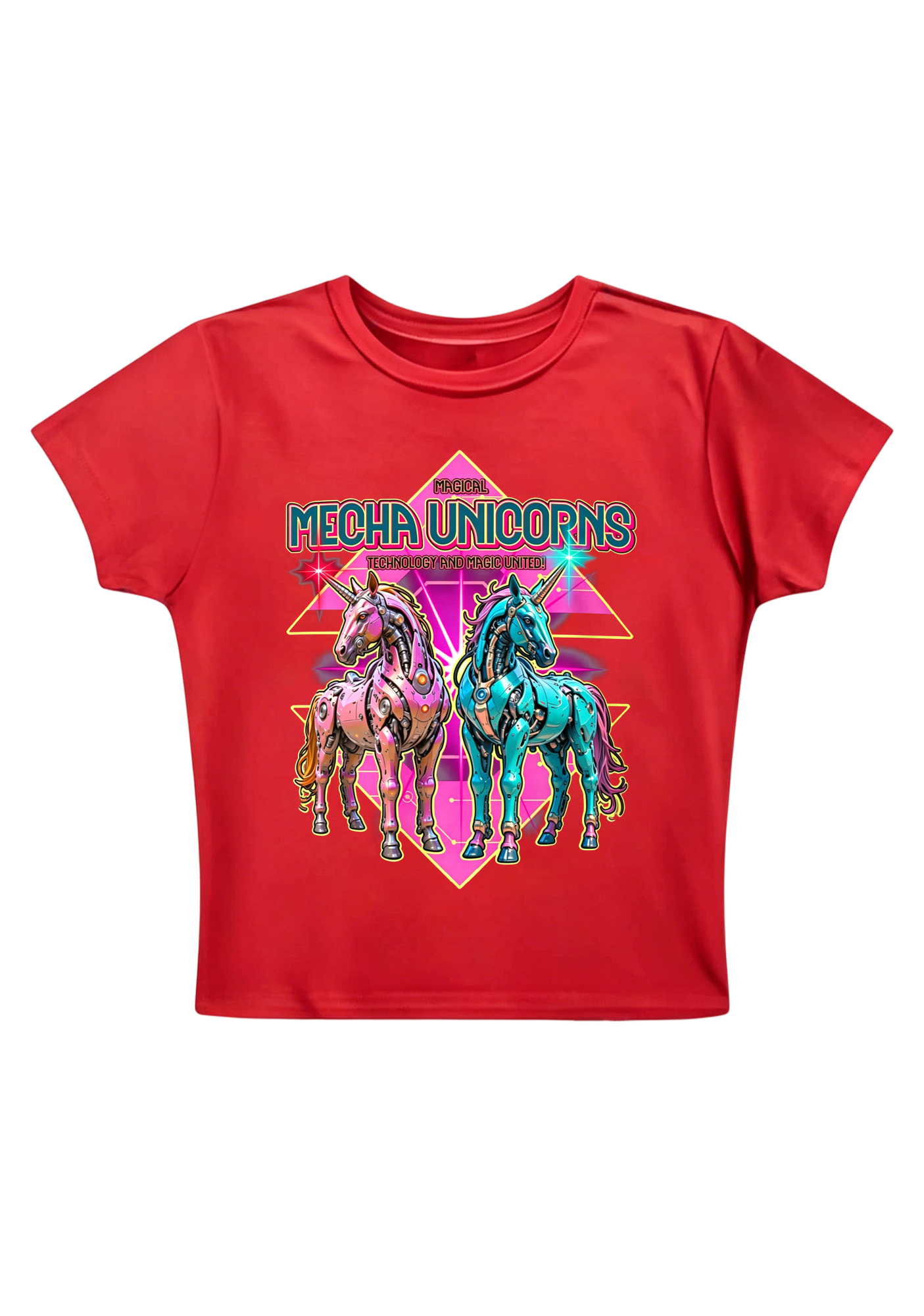 Magical Mecha Unicorns Y2K Baby Tee