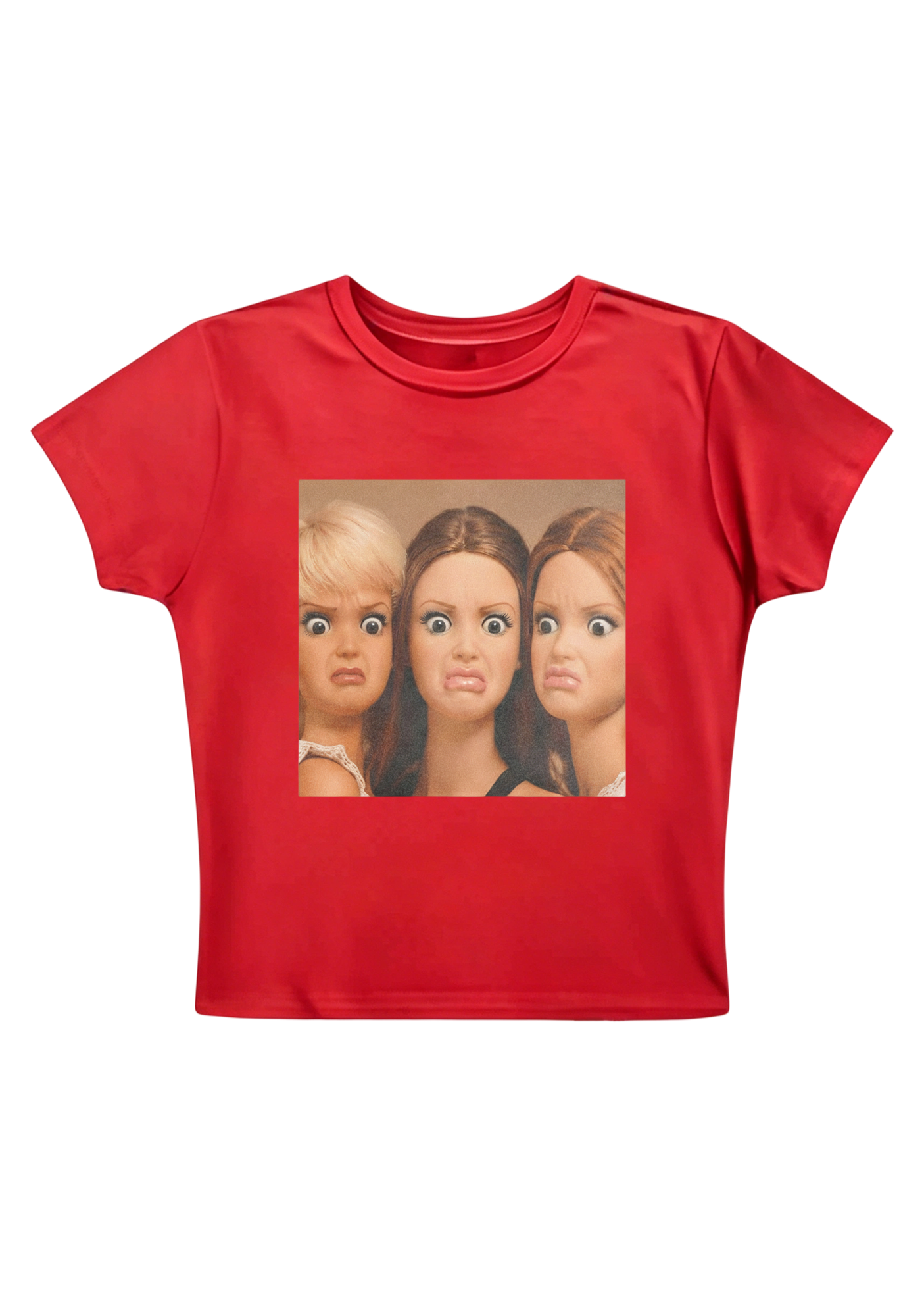 Grumpy Doll Trio Y2K Baby Tee