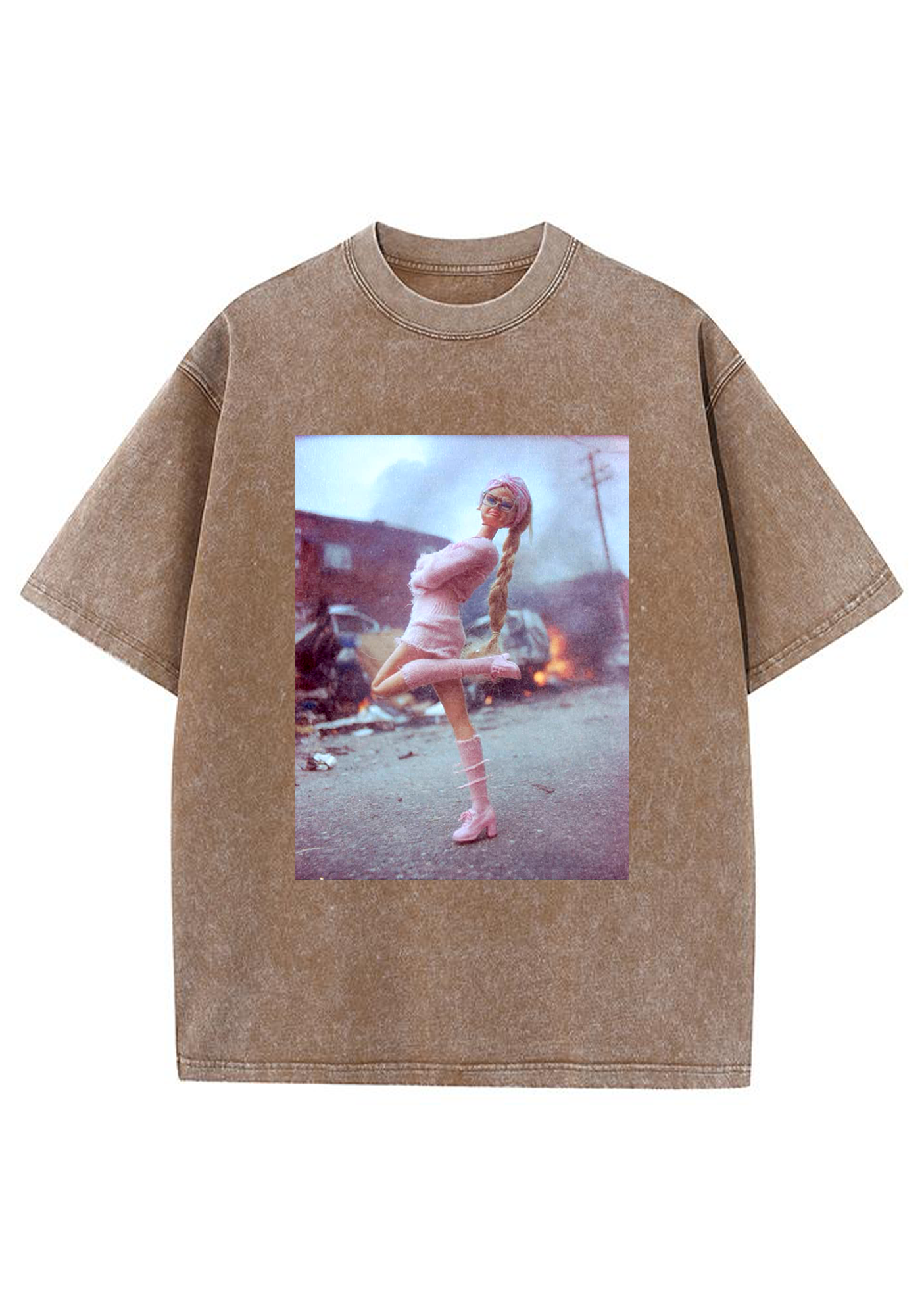 Barbie in the Apocalypse Retro Y2K Washed Tee