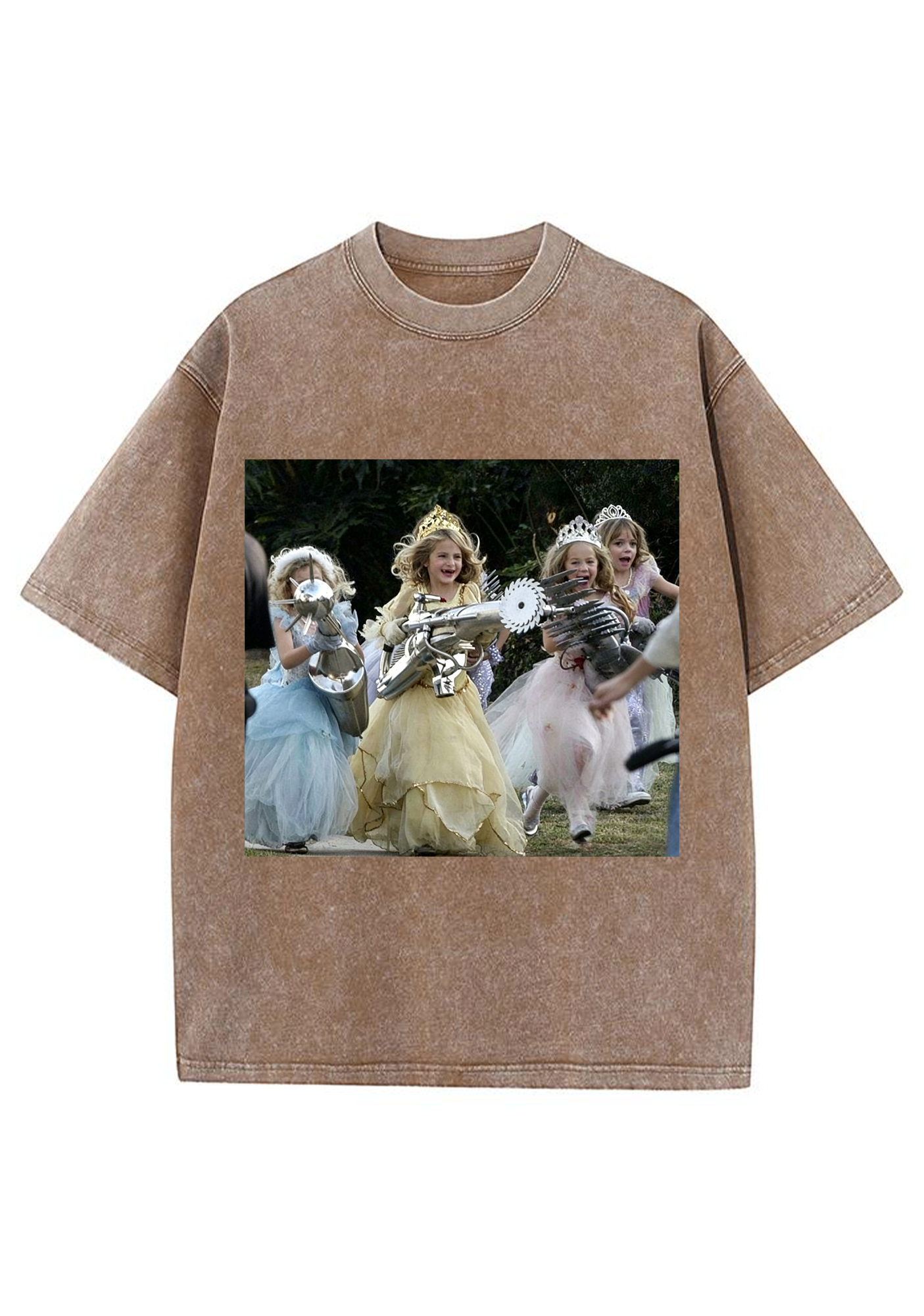 Princess Girls With Giant Weapons Meme Washed Tee