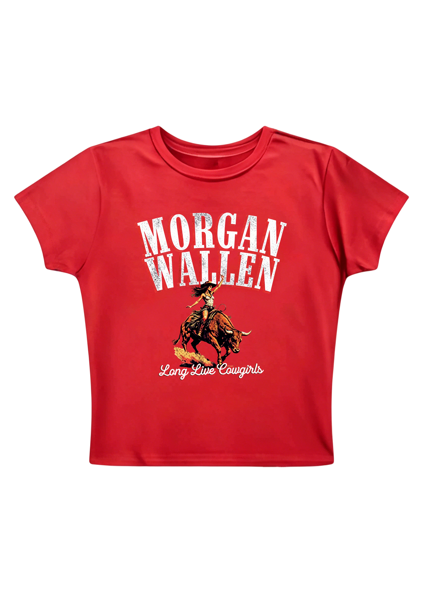 Vintage Morgan Wallen Cowgirl Bull Rider Country Music Y2K Baby Tee