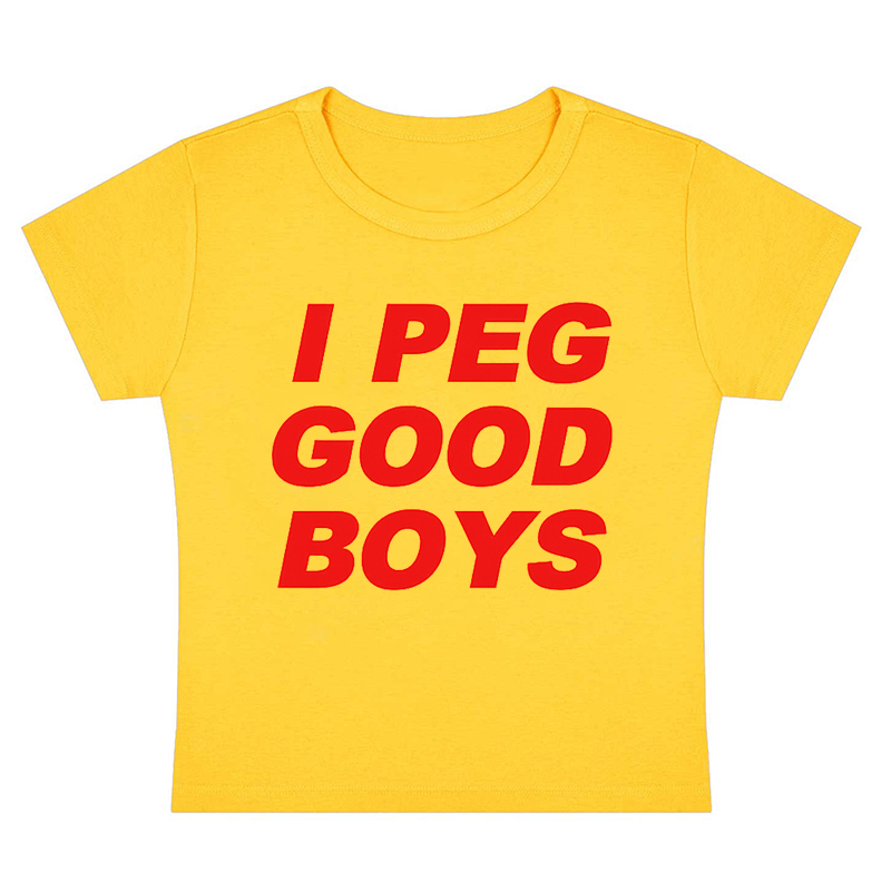 I Peg Good Boys Y2K Baby Tee