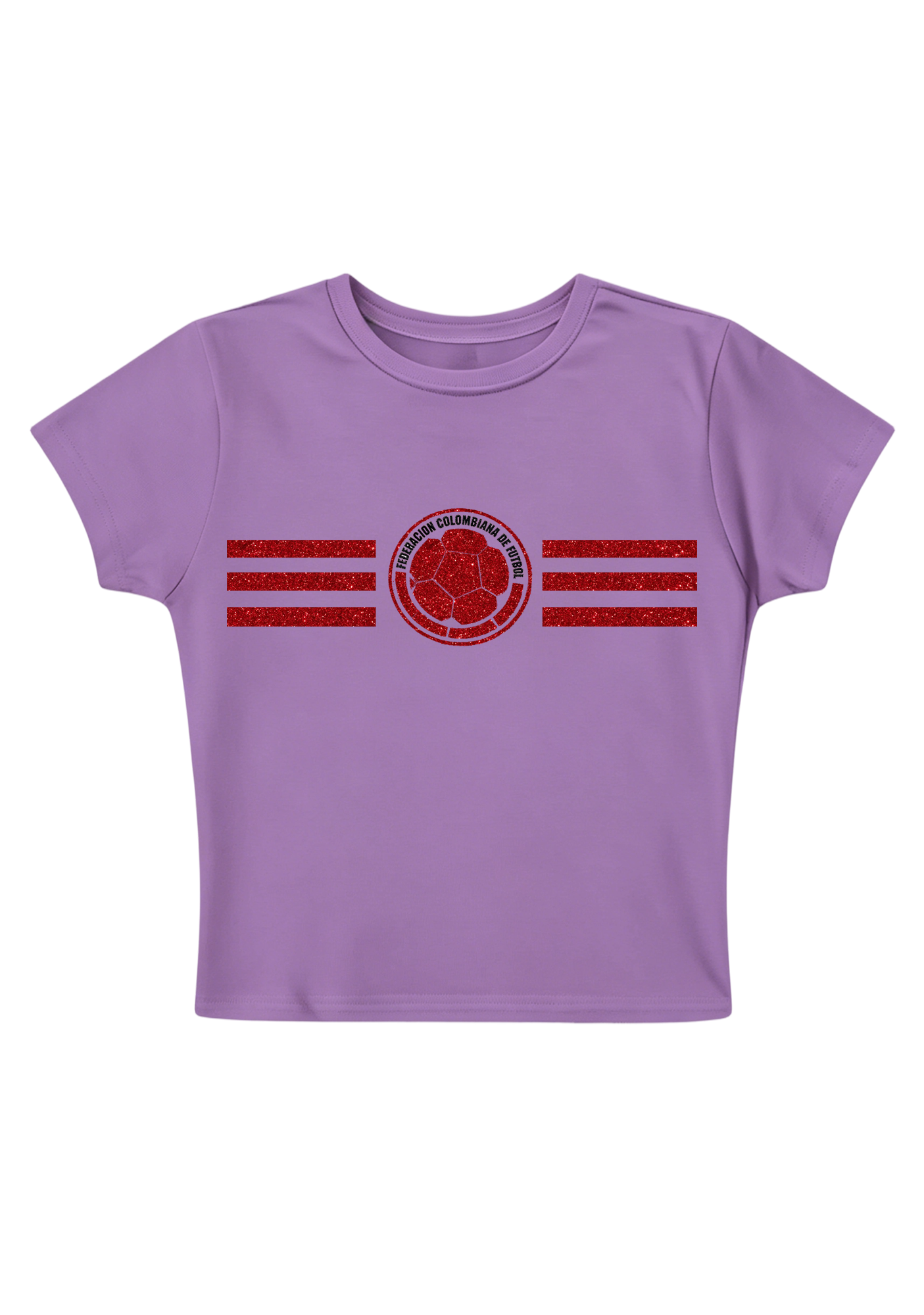Colombia Football Red Glitter Y2K Baby Tee