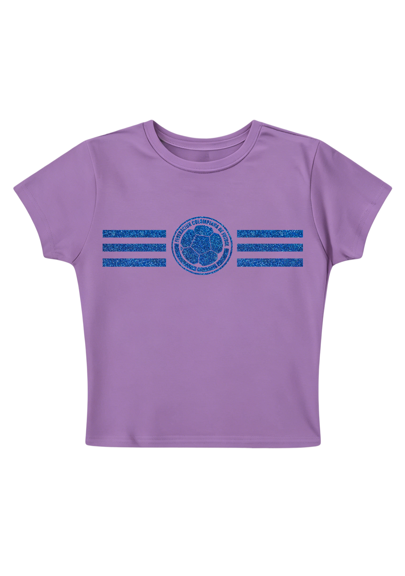 Colombia Football Blue Glitter Y2K Baby Tee