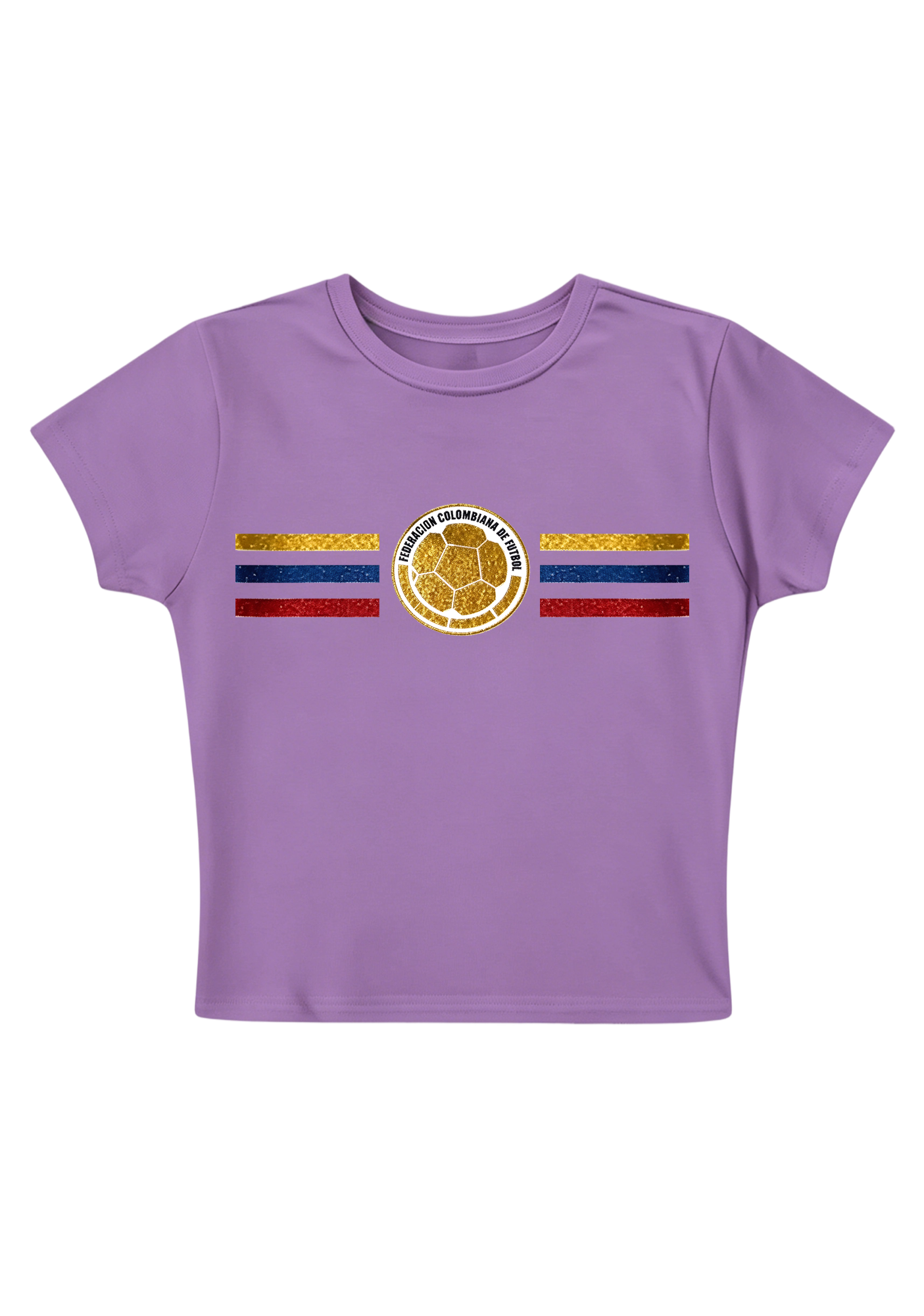 Colombia Football Flag Glitter Y2K Baby Tee