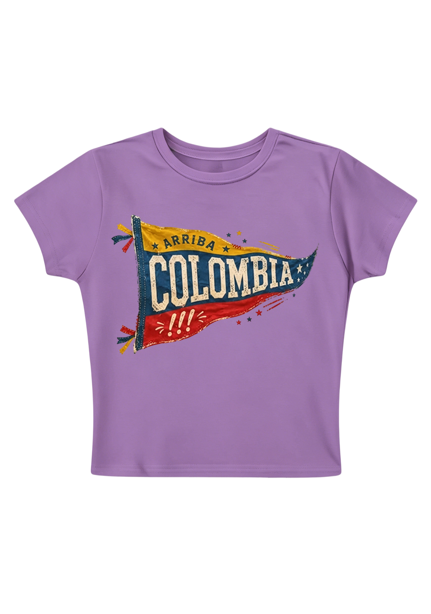 Arriba Colombia Vintage Flag Y2K Baby Tee