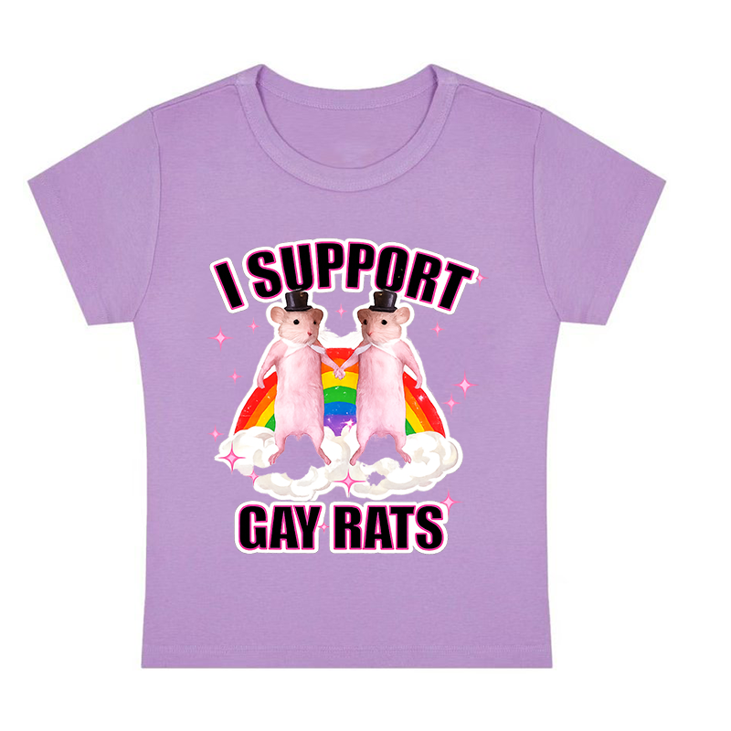 I Support Gay Rats Y2k Baby Tee