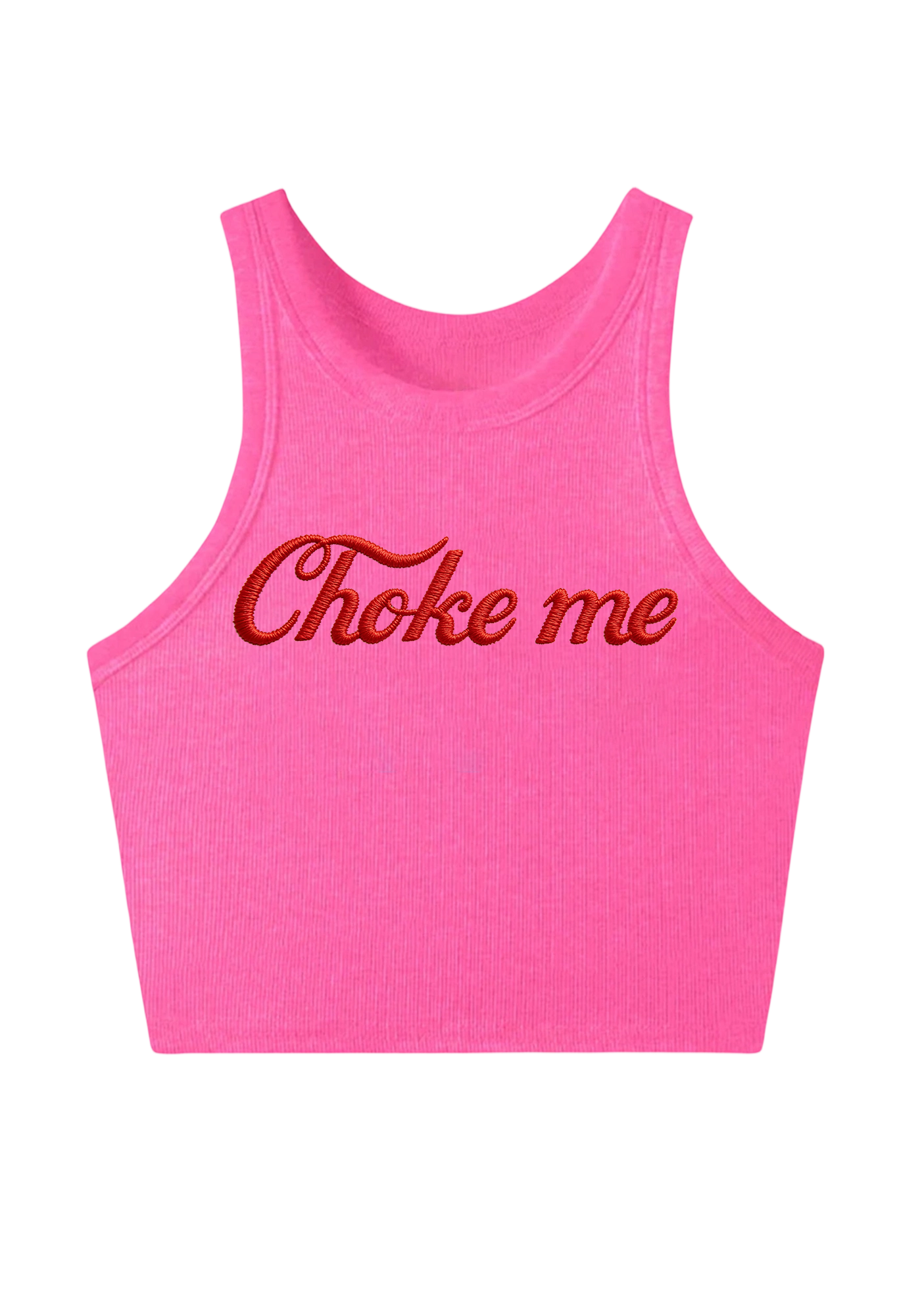 Choke Me Embroidery Y2K Crop Tank Top