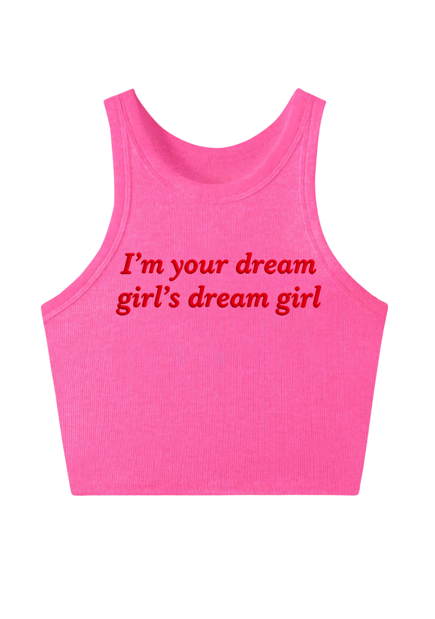 I'm Your Dream Girl's Embroidery Y2K Crop Tank Top