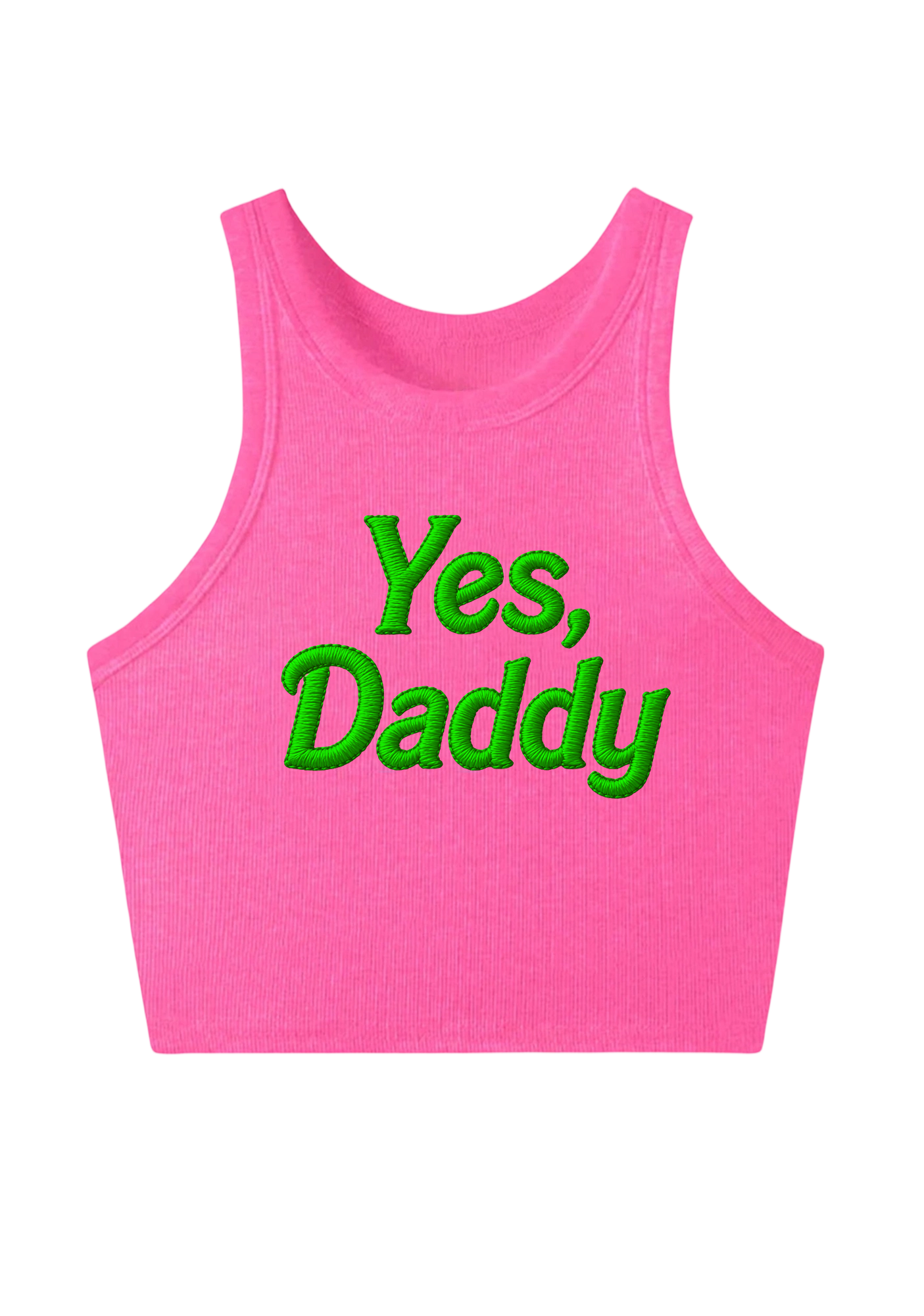  love Hot Dad Embroidery Y2K Crop Tank Top