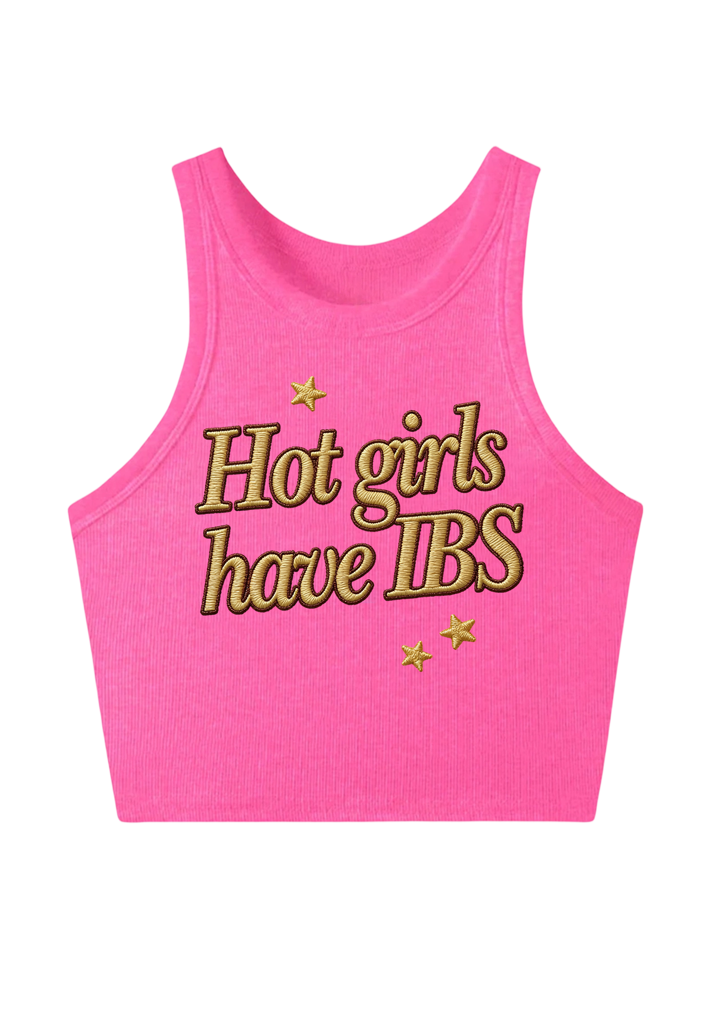 Hot Girls Embroidery Y2K Crop Tank Top