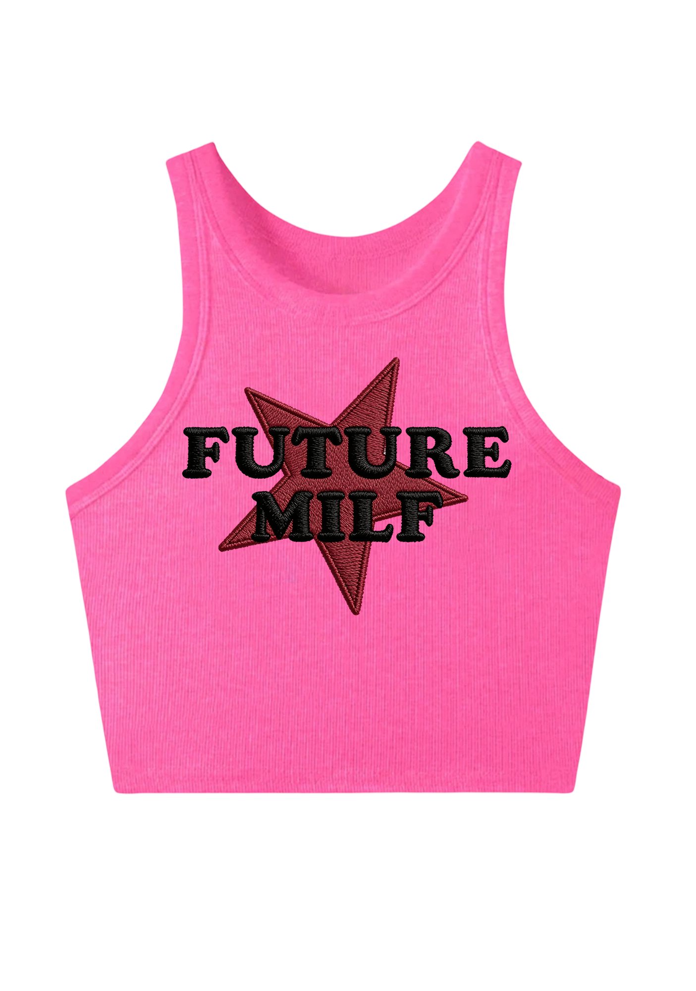 Future Milf Embroidery Y2K Crop Tank Top