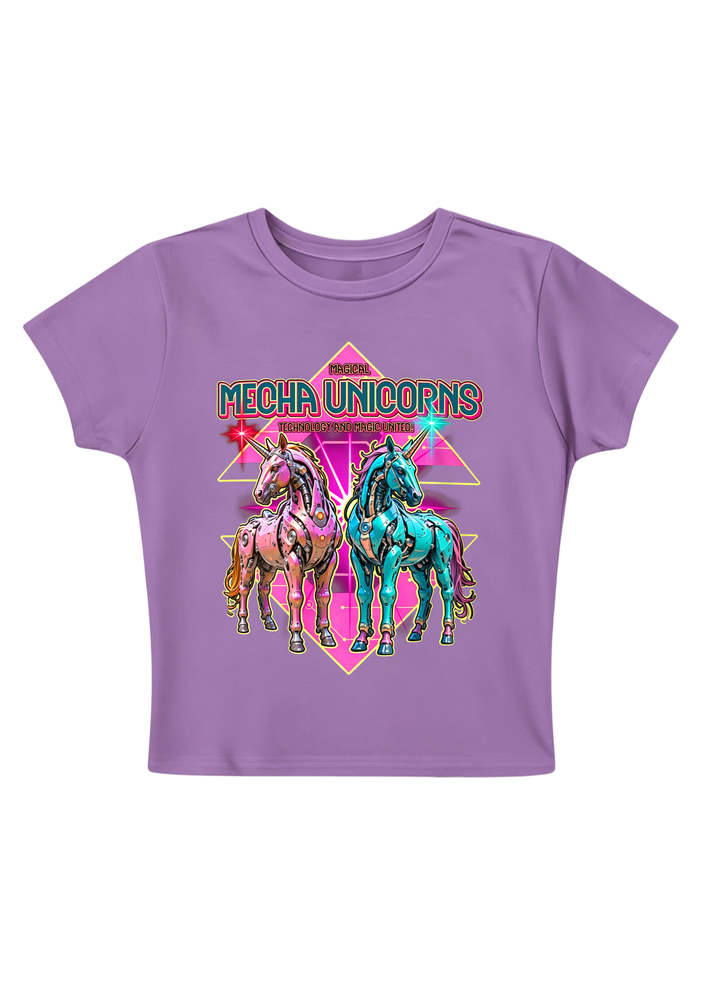 Magical Mecha Unicorns Y2K Baby Tee