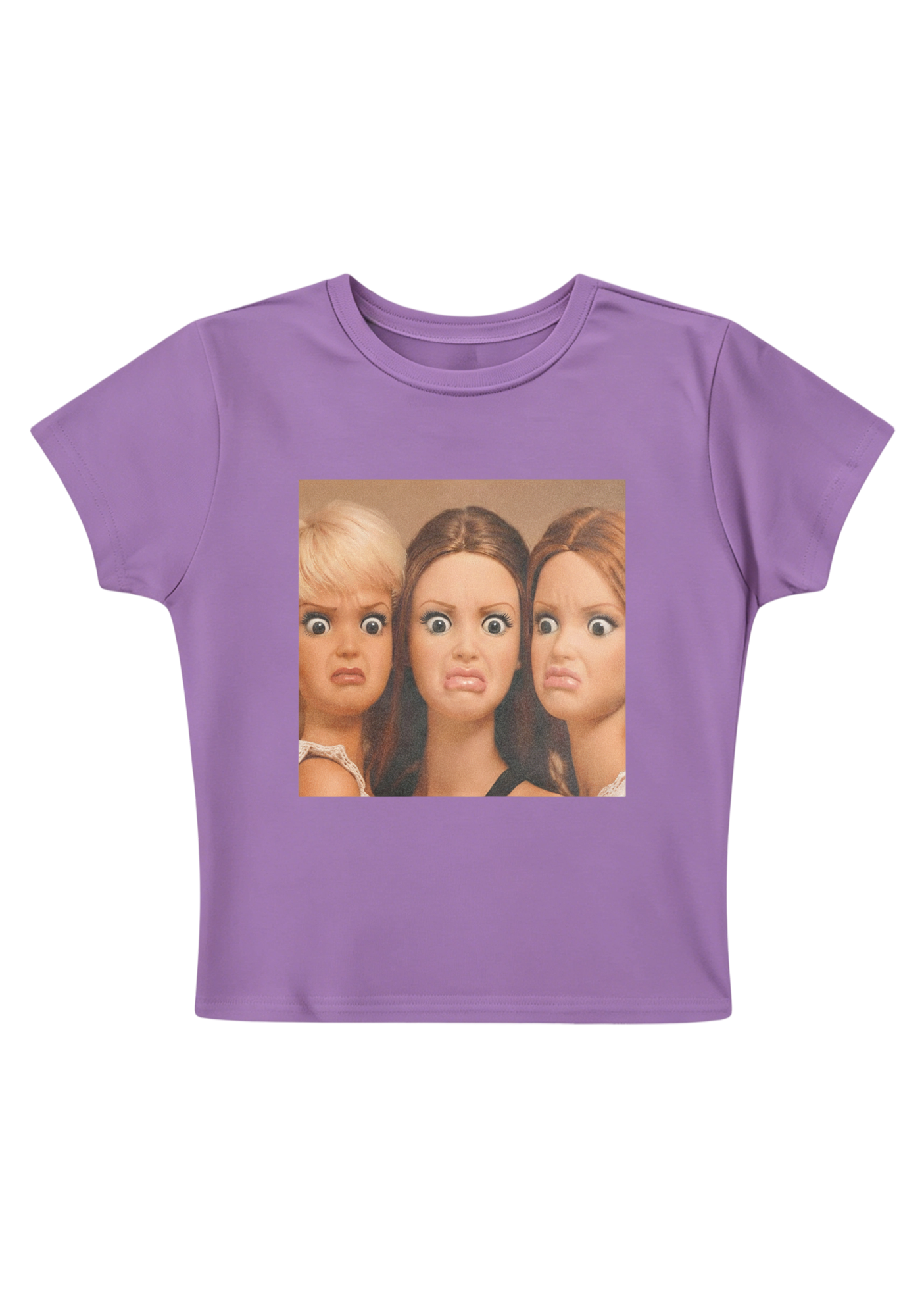 Grumpy Doll Trio Y2K Baby Tee