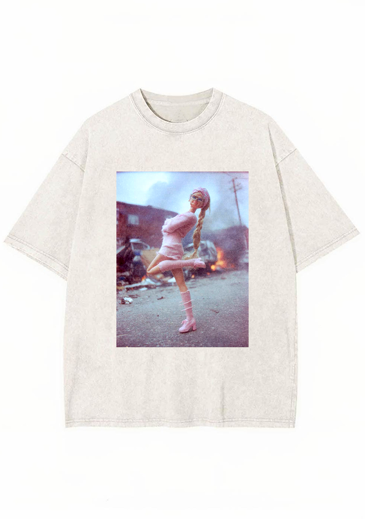 Barbie in the Apocalypse Retro Y2K Washed Tee