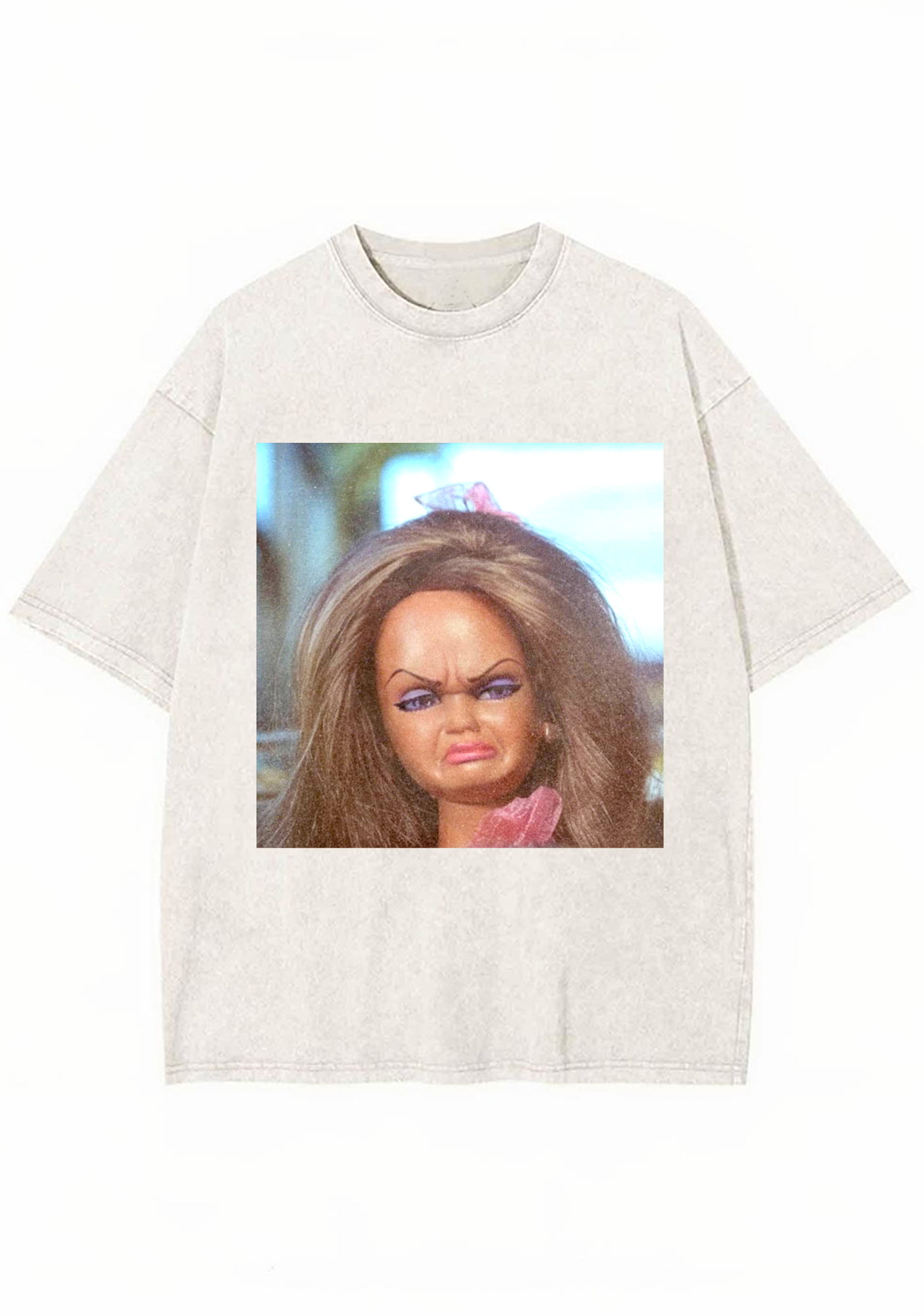 Y2K Aesthetic "Fed Up Barbie" Attitude Washed Tee