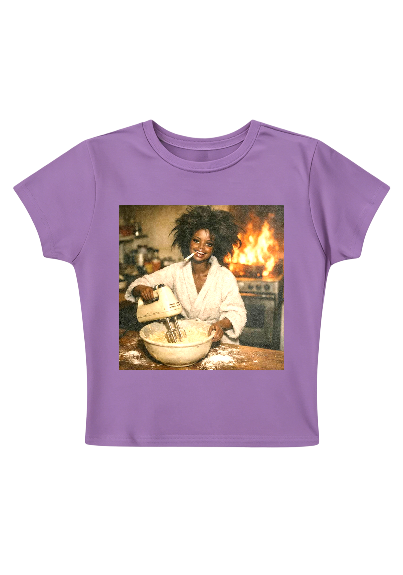 Fire Baker Funny Print Y2K Baby Tee
