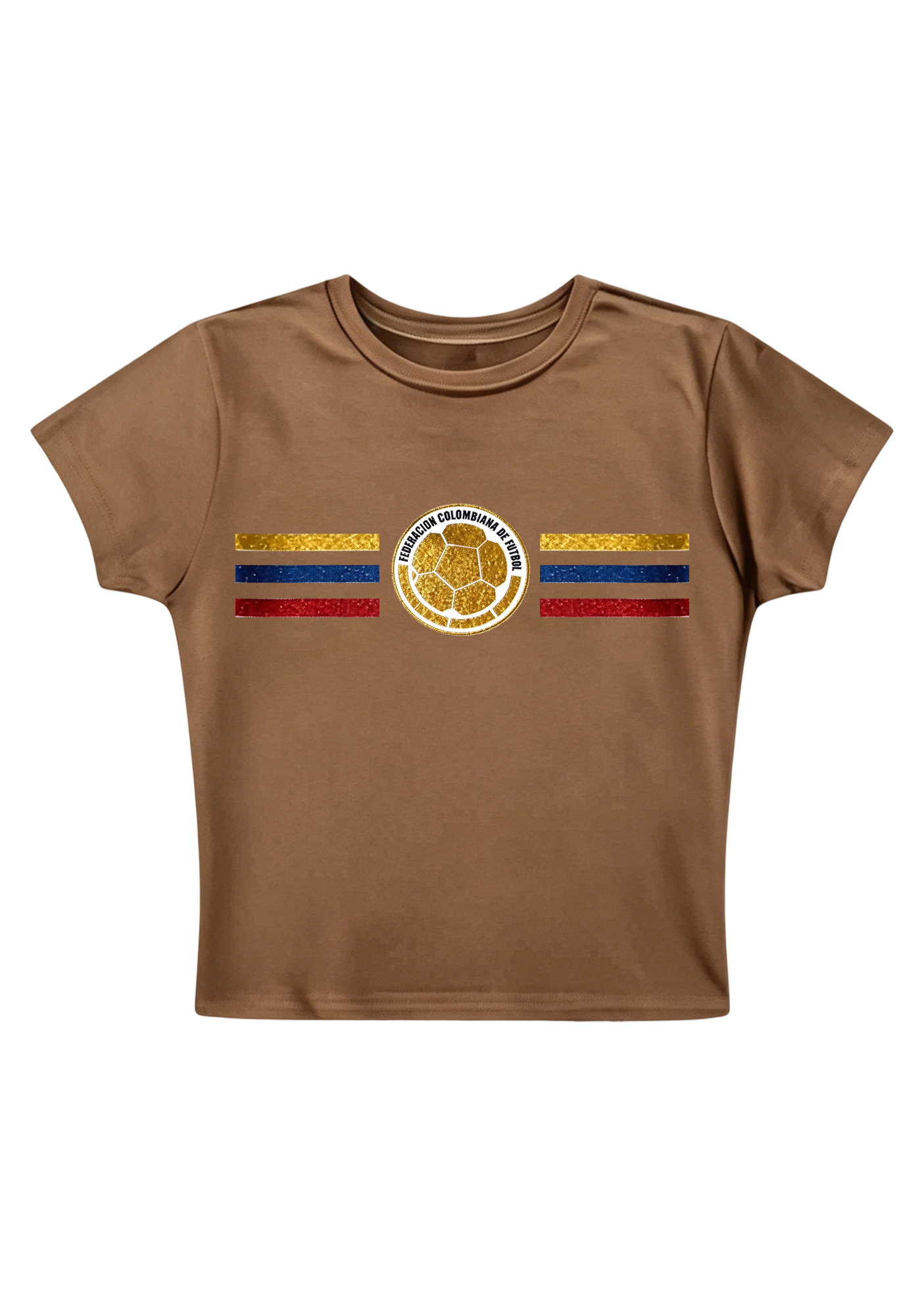 Colombia Football Flag Glitter Y2K Baby Tee