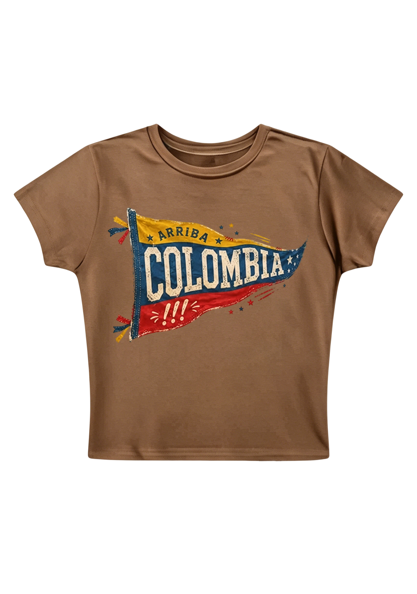 Arriba Colombia Vintage Flag Y2K Baby Tee