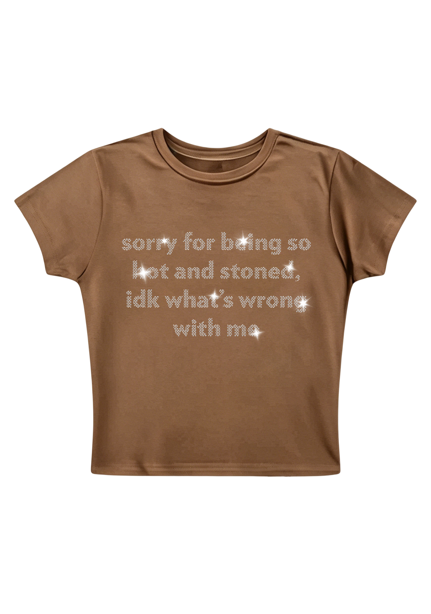 Sorry For Being So Hot And Stoned Y2K Baby Tee