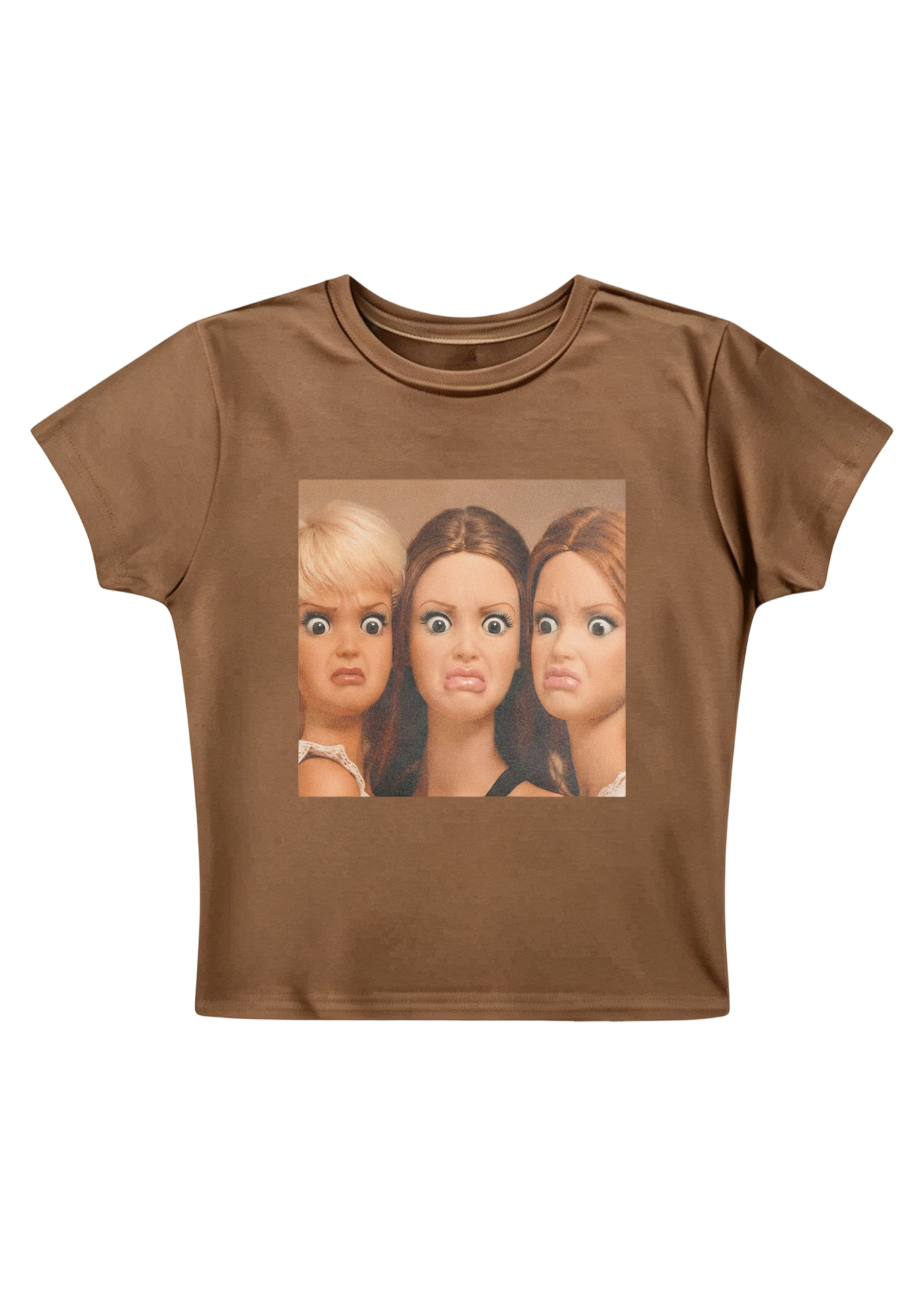 Grumpy Doll Trio Y2K Baby Tee