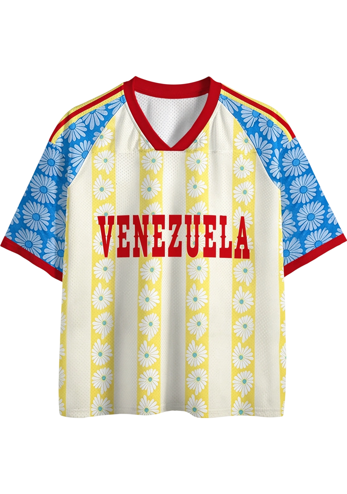 Venezuela Floral Daisy Mesh Jersey Shirt