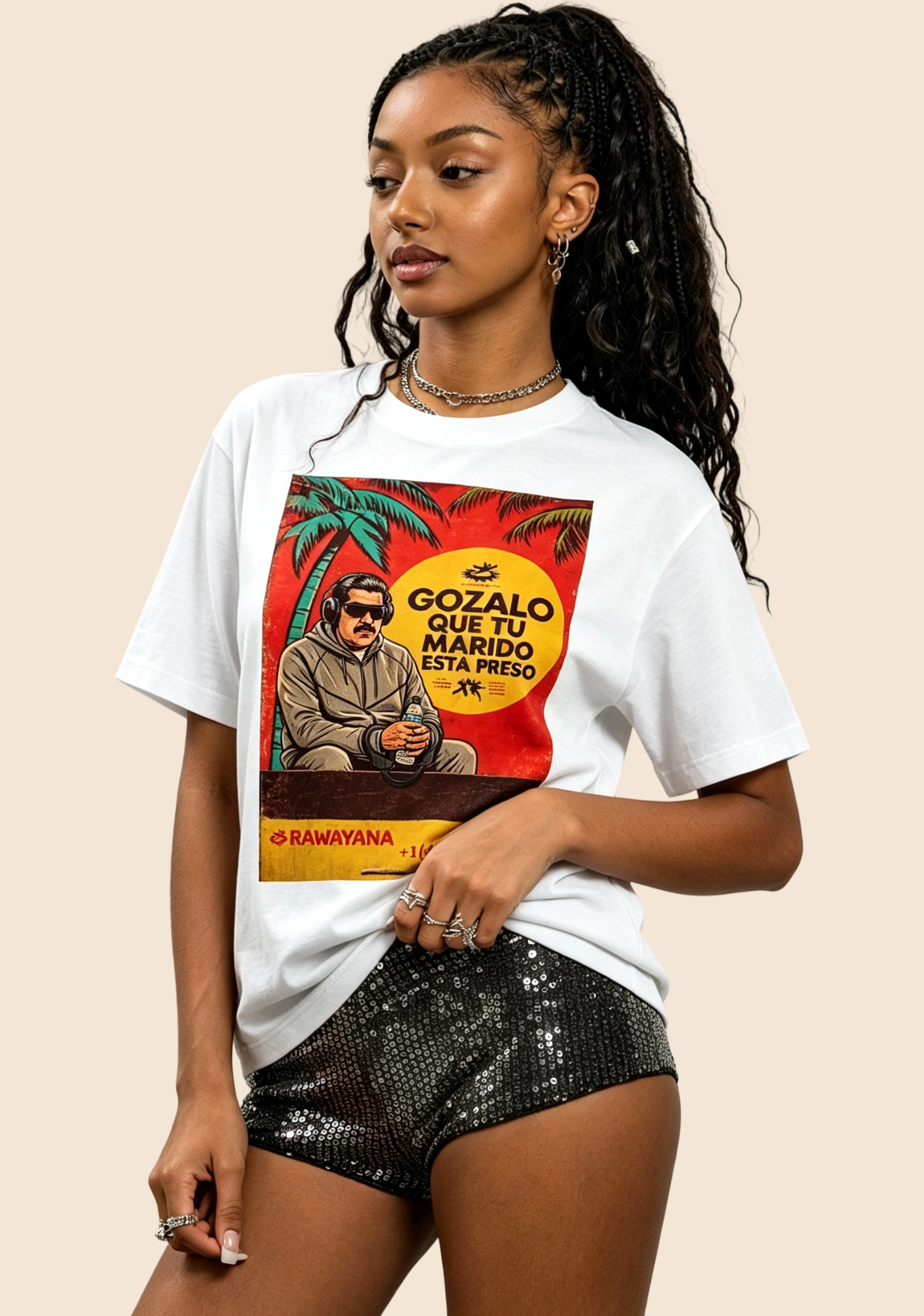 Gozalo Que Tu Marido Esta Preso Retro Music Graphic T-Shirt
