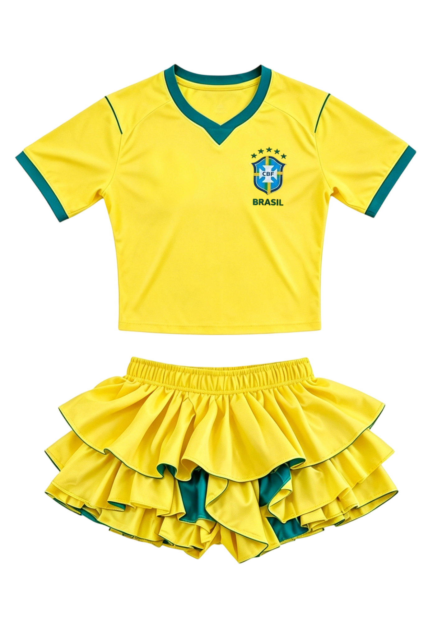 Brazil Jersey Shirts and Mini dress Set