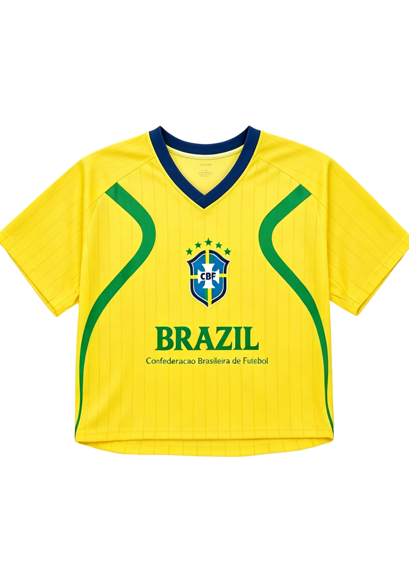 Retro Brazil National Team Yellow Striped Y2K Jersey Shirts